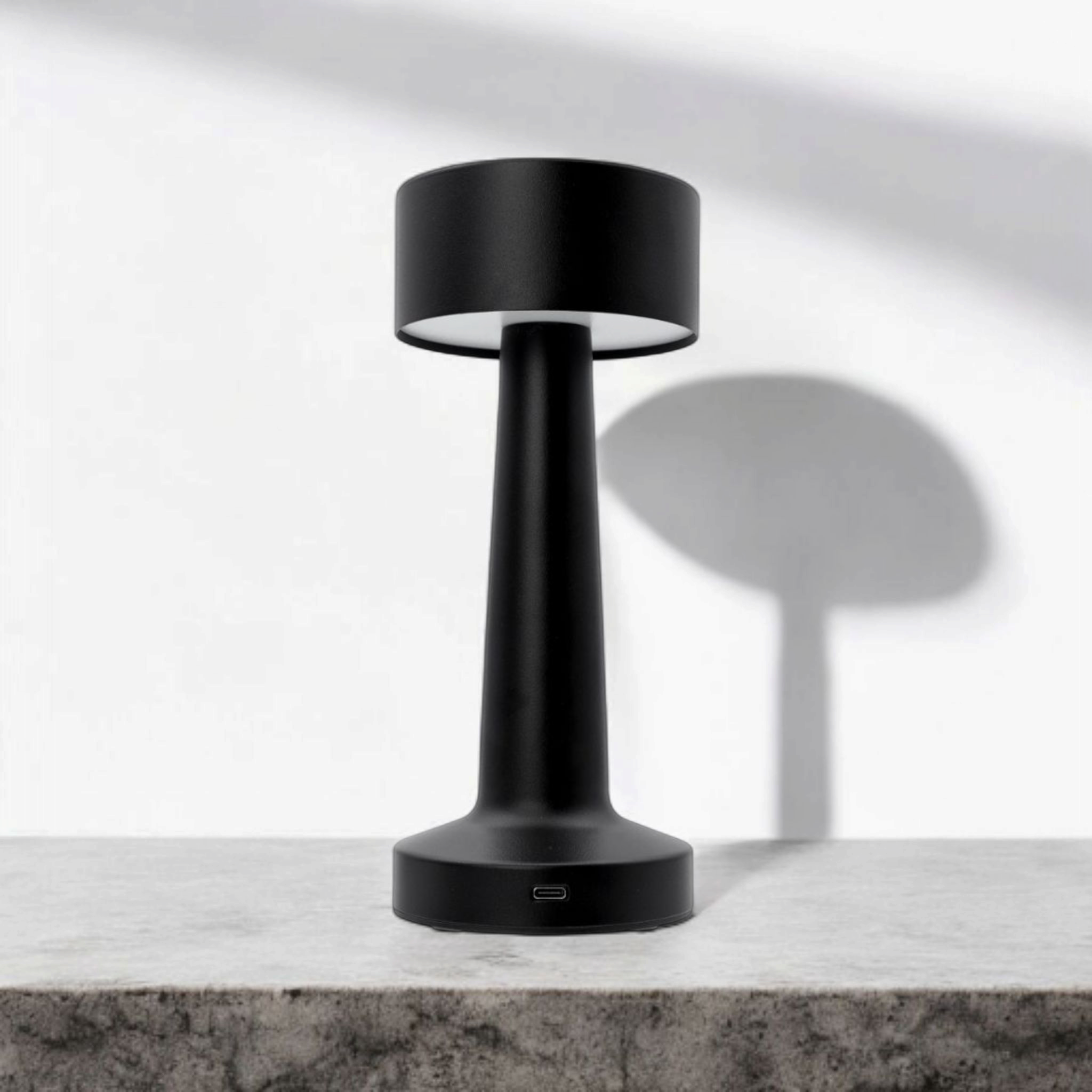 Regent Barbell Shape Table Lamp Black 90x210mm