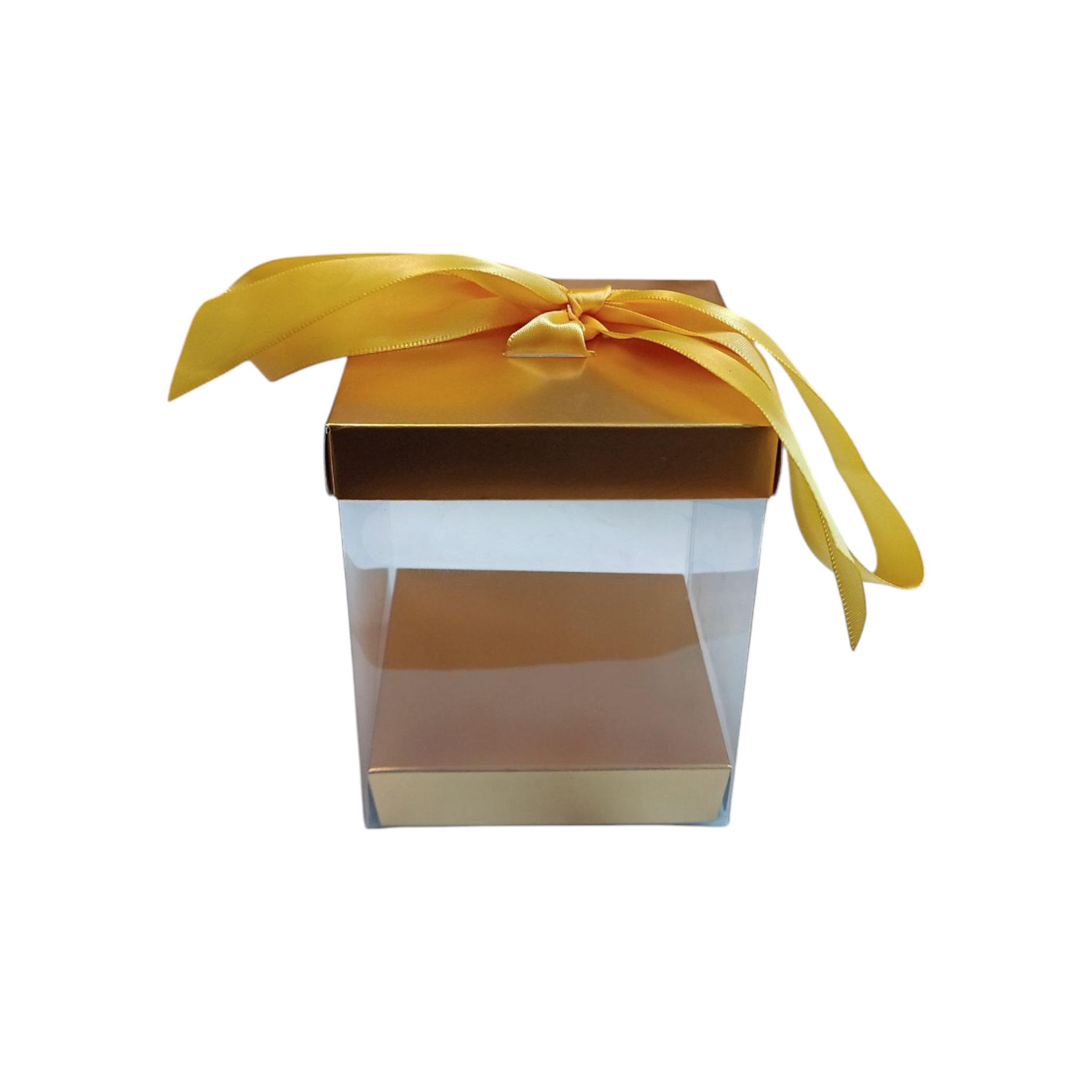 PVC Gift Box Clear with Gold Cardboard Base & Lid