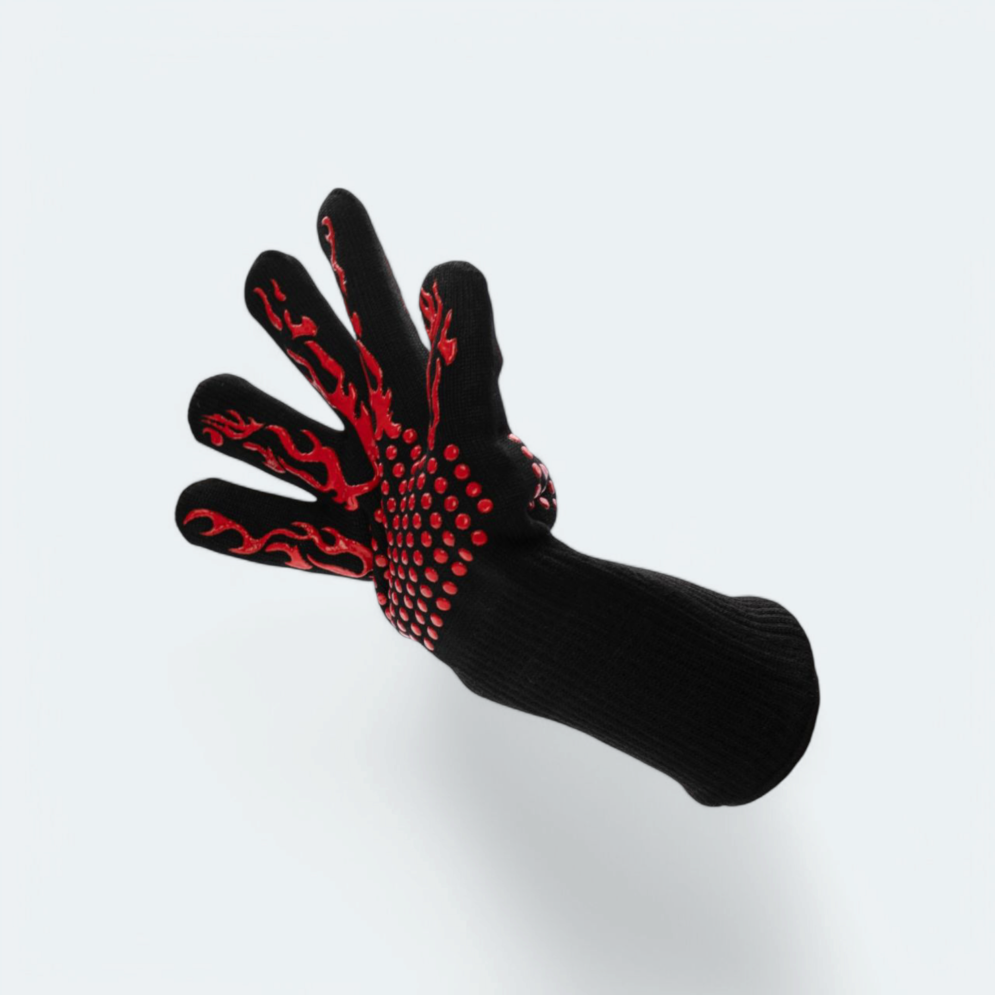 Regent Bbq Gloves Heat Resistant Non Slip Silicone Red and Black