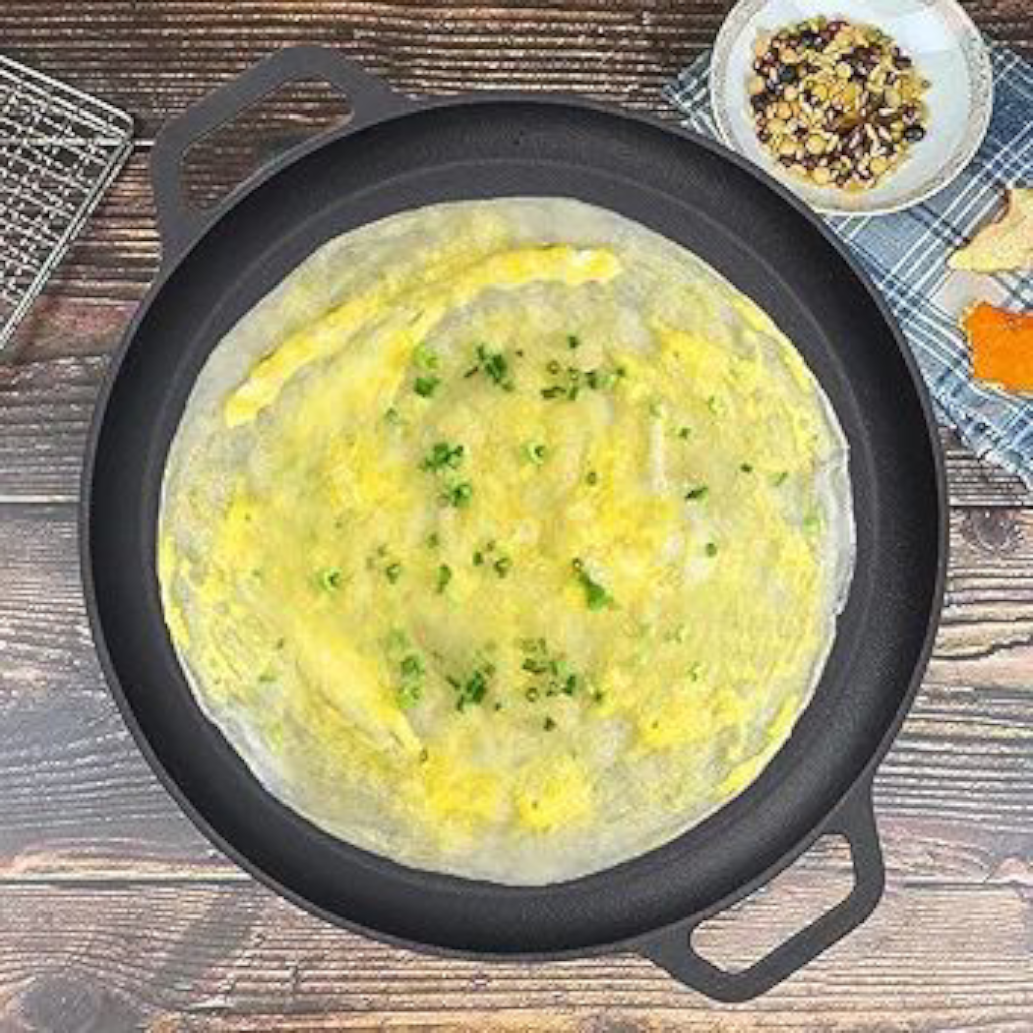 Totai Cast Iron Double Handle Pancake Pan Large 33cm