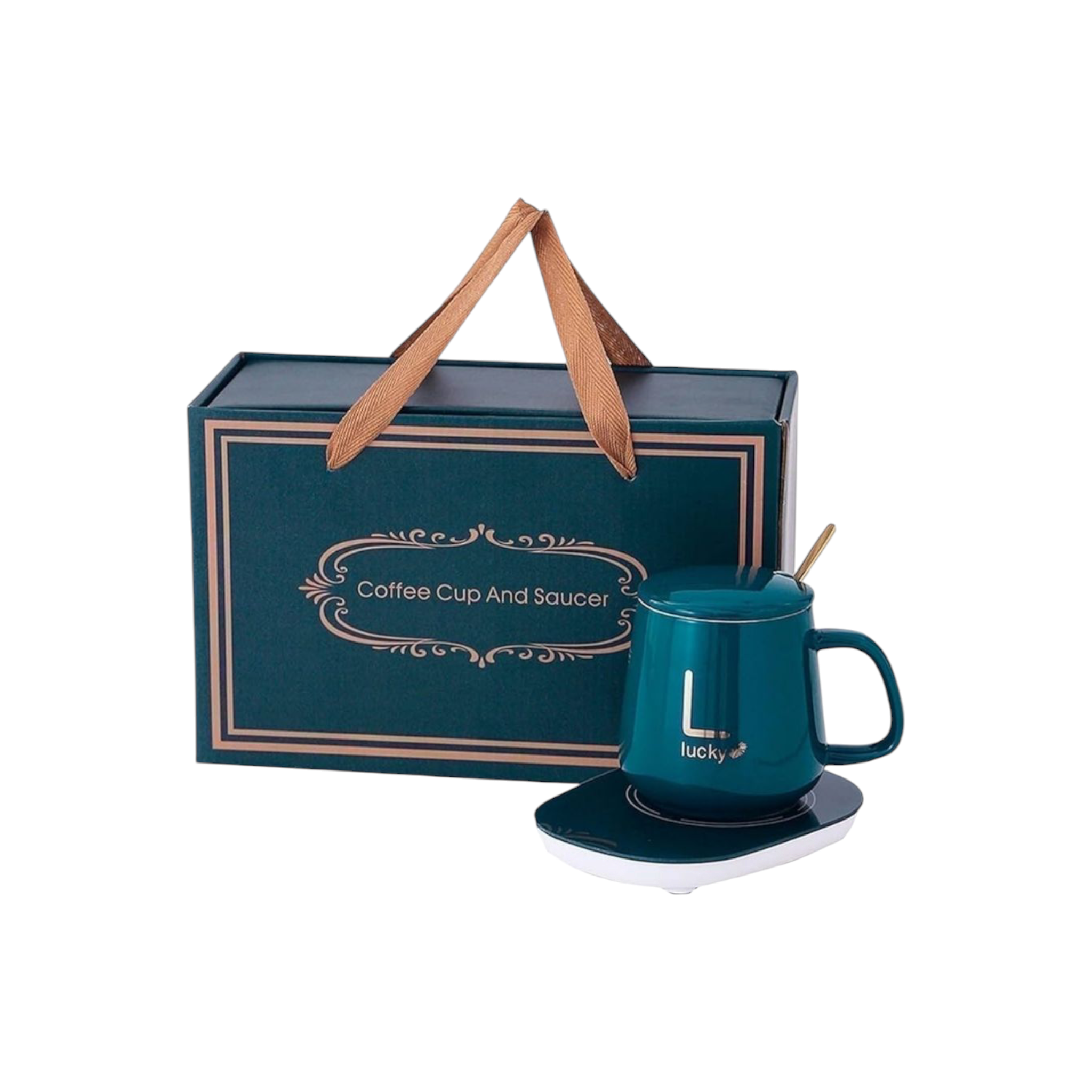 Smart Ceramic Thermostatic Coffee with lid and Spoon Gift Set Dad