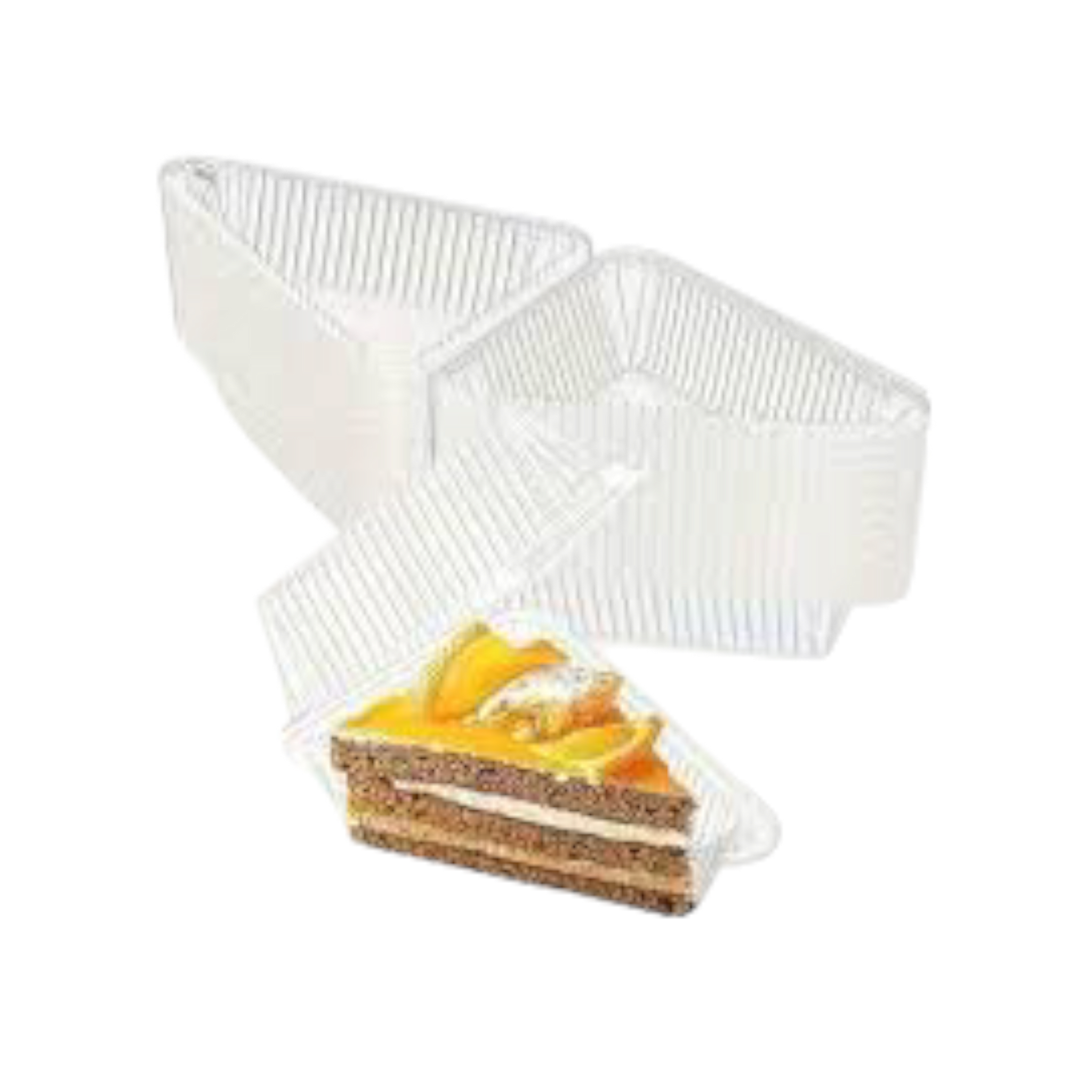 Triangle Pastry Takeaway Food Box 10x7cm Clamshell Hinged Mini Slice Mousse Cake Box 10pack