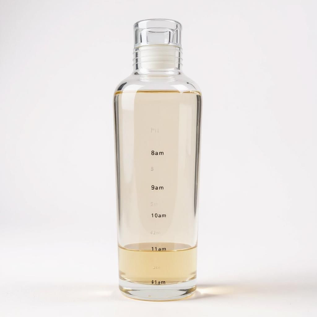 Elegant Time-Scale Sports Water Bottle Borosilicate Glass 550ml - Leak Proof 23x6.5cm