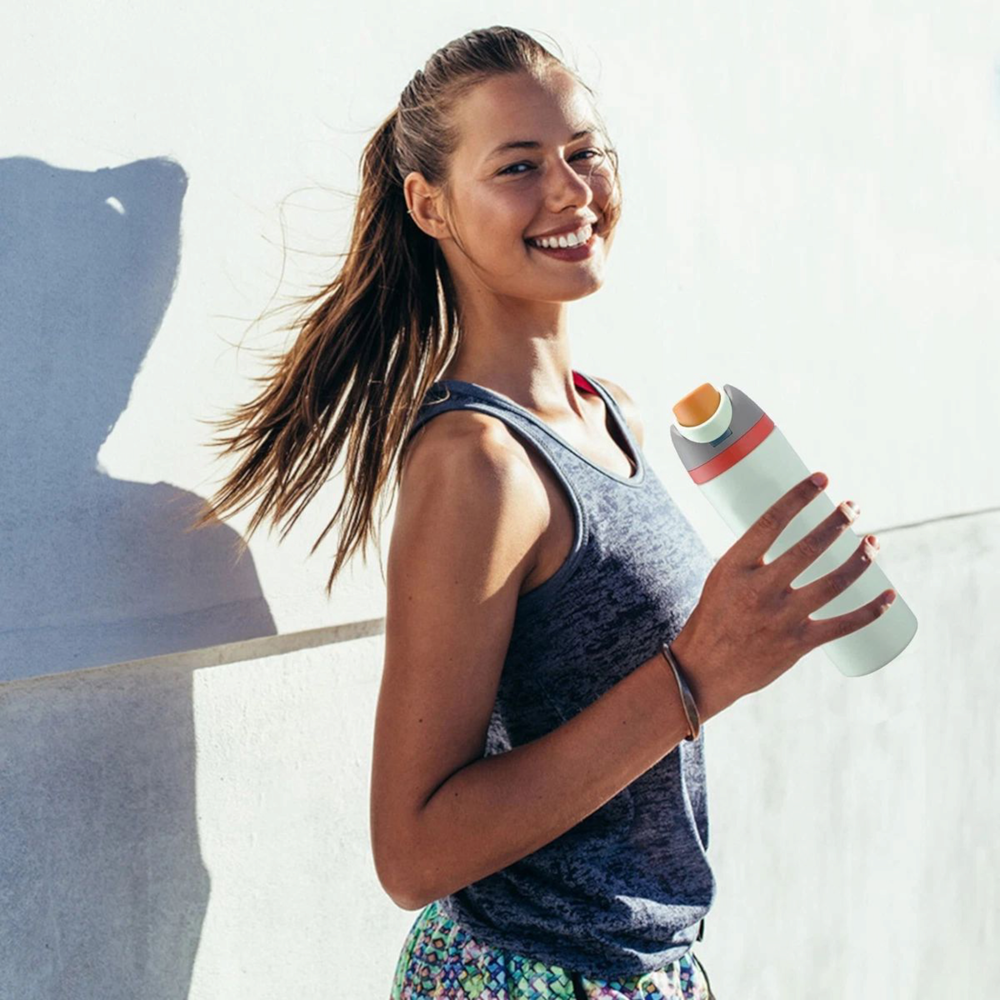 960ml Aqua Stainless Steel Double-Layer Insulated Water Bottle -1pc