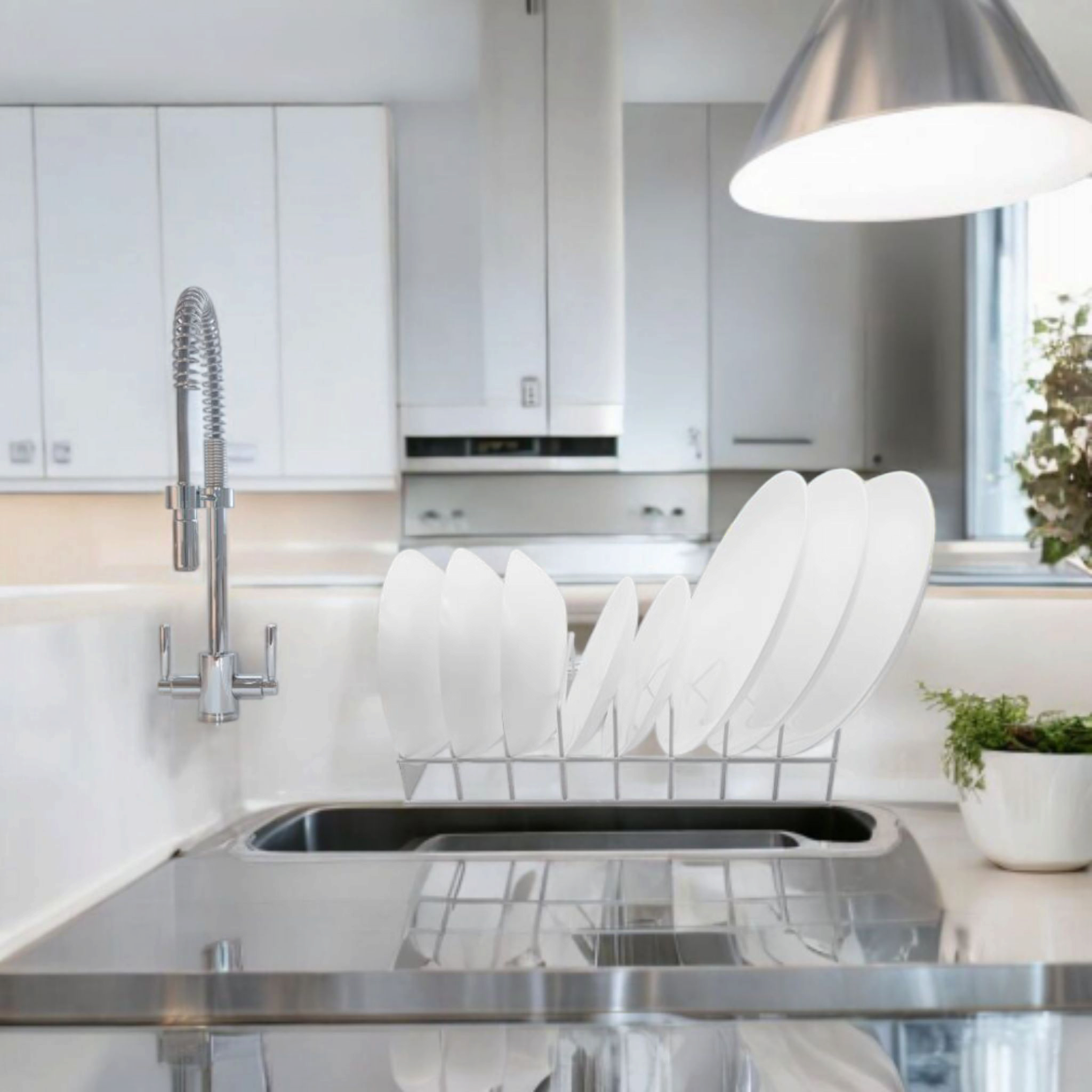 Regent Plate-Bowl Storage Rack 8-Slots White