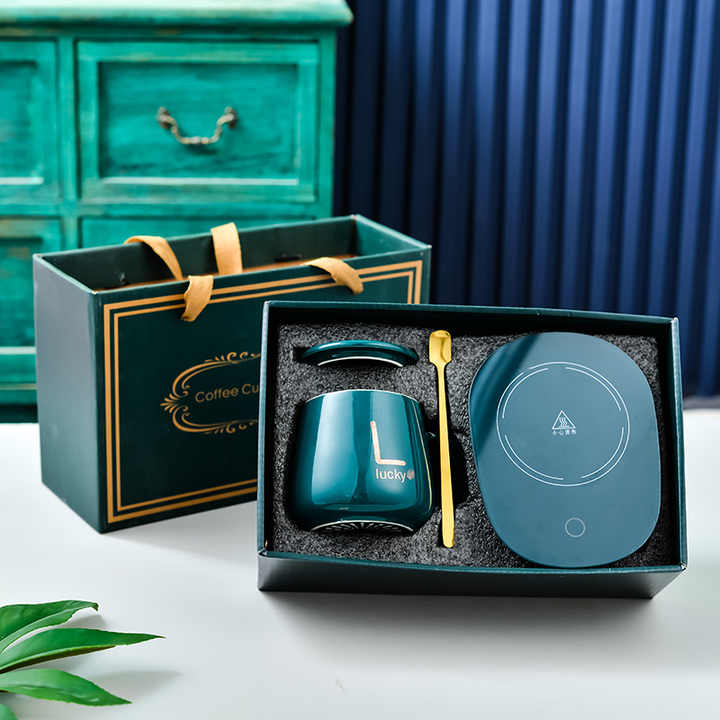 Smart Ceramic Thermostatic Coffee with lid and Spoon Gift Set Dad