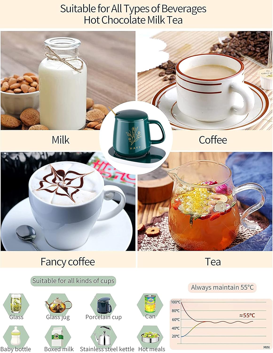 Smart Ceramic Thermostatic Coffee with lid and Spoon Gift Set Dad