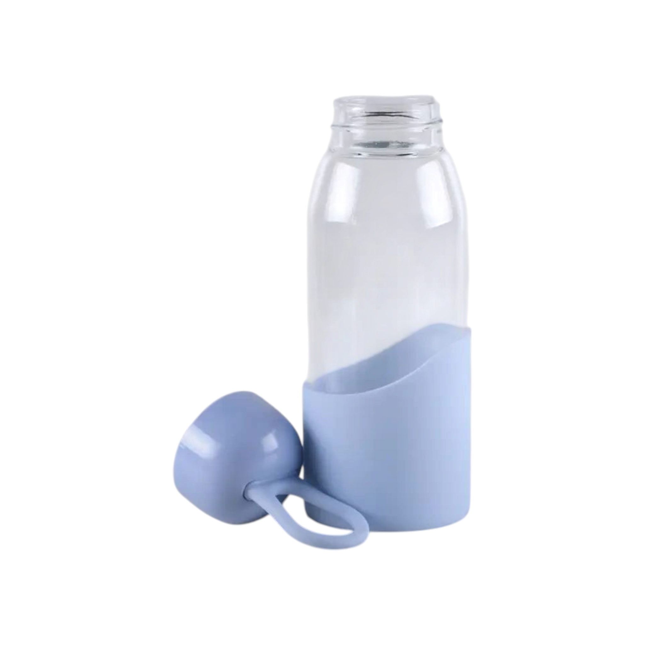 Glass Water Bottle with Handy Lid & Silicone Sleeve 360ml