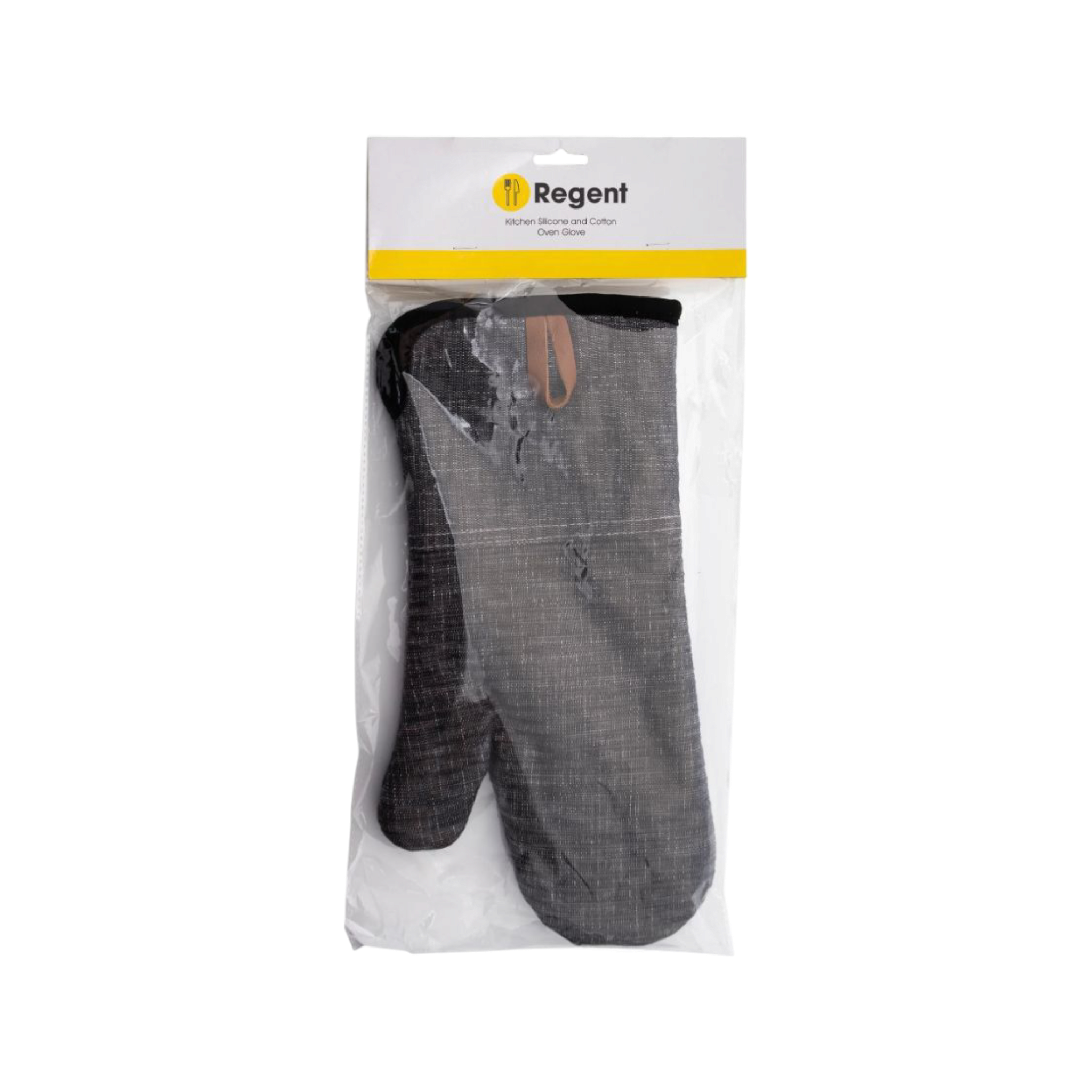 Regent kitchen Silicone and Cotton Oven Glove Black 350x170mm