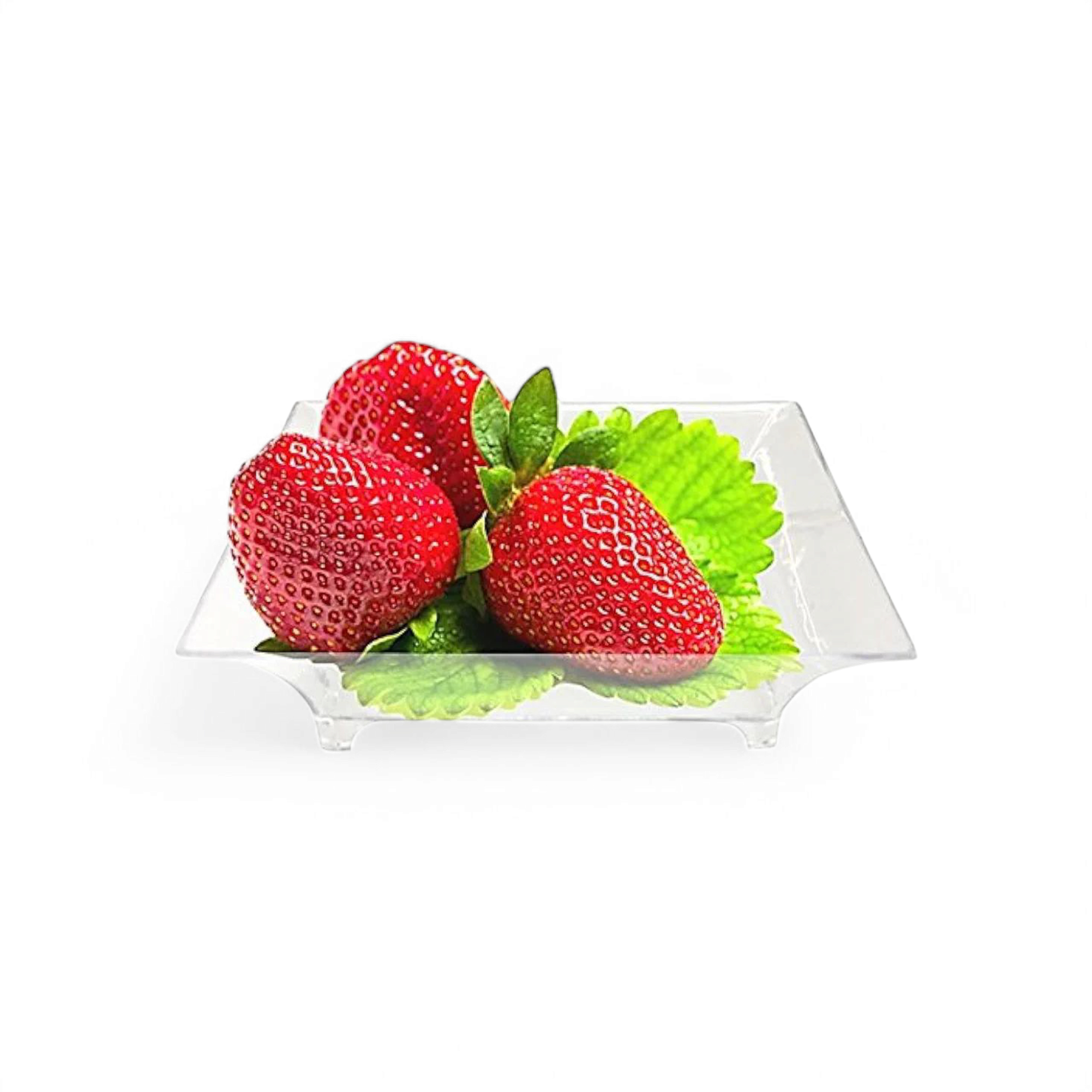 Acrylic Mini Square Reusable Dessert Cup 6.1x4.5x1.6cm 10Pcs