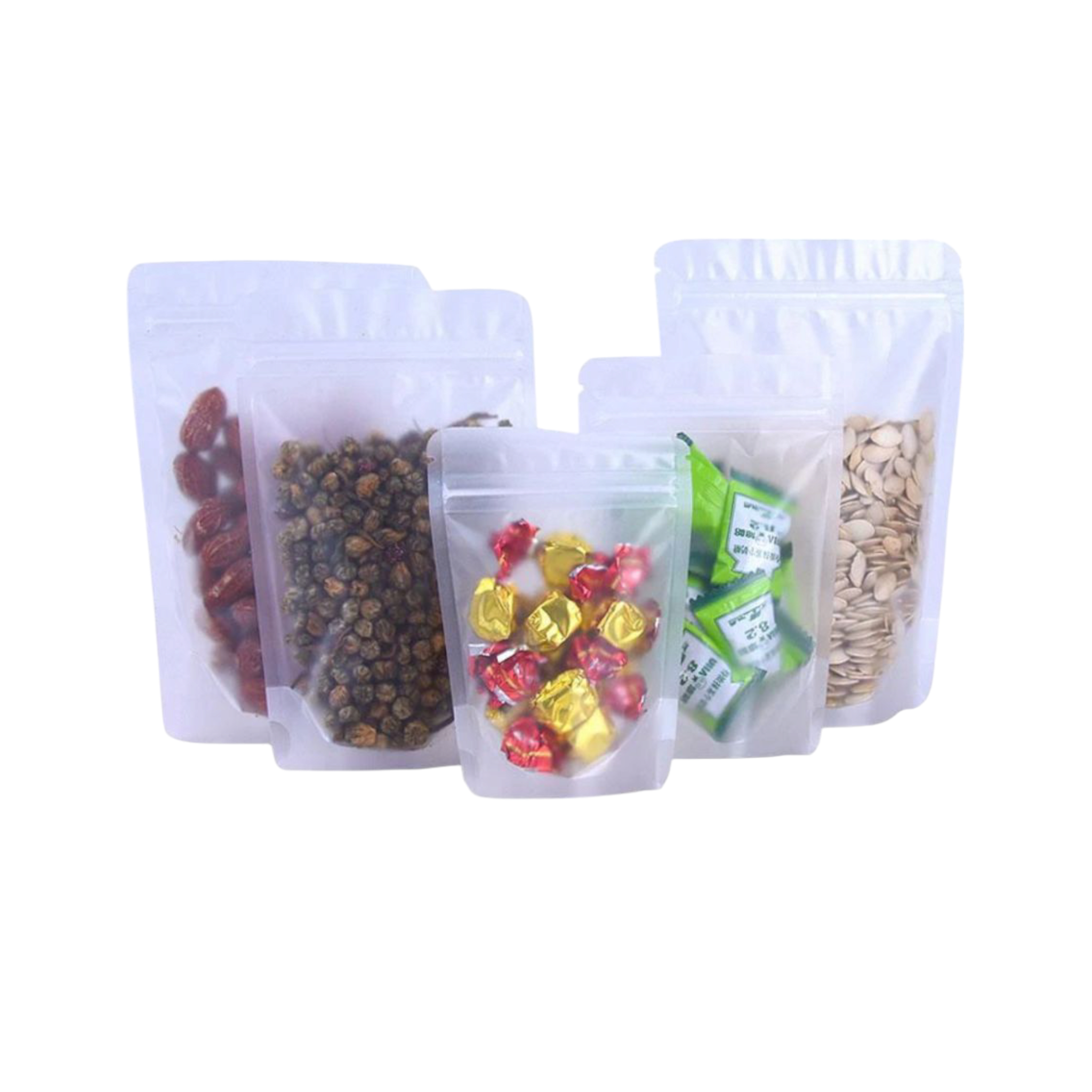 Stand-Up Resealable Pouch Bag Transparent Flat Bottom 10pack