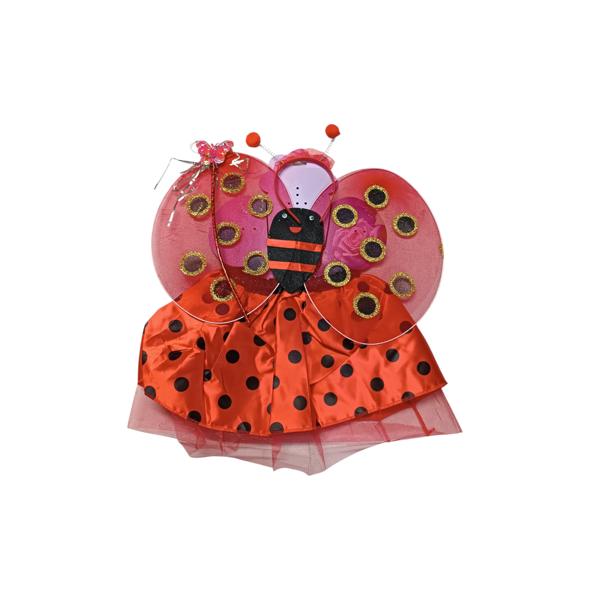 Lady Bug Wings Costume Party Set- Red