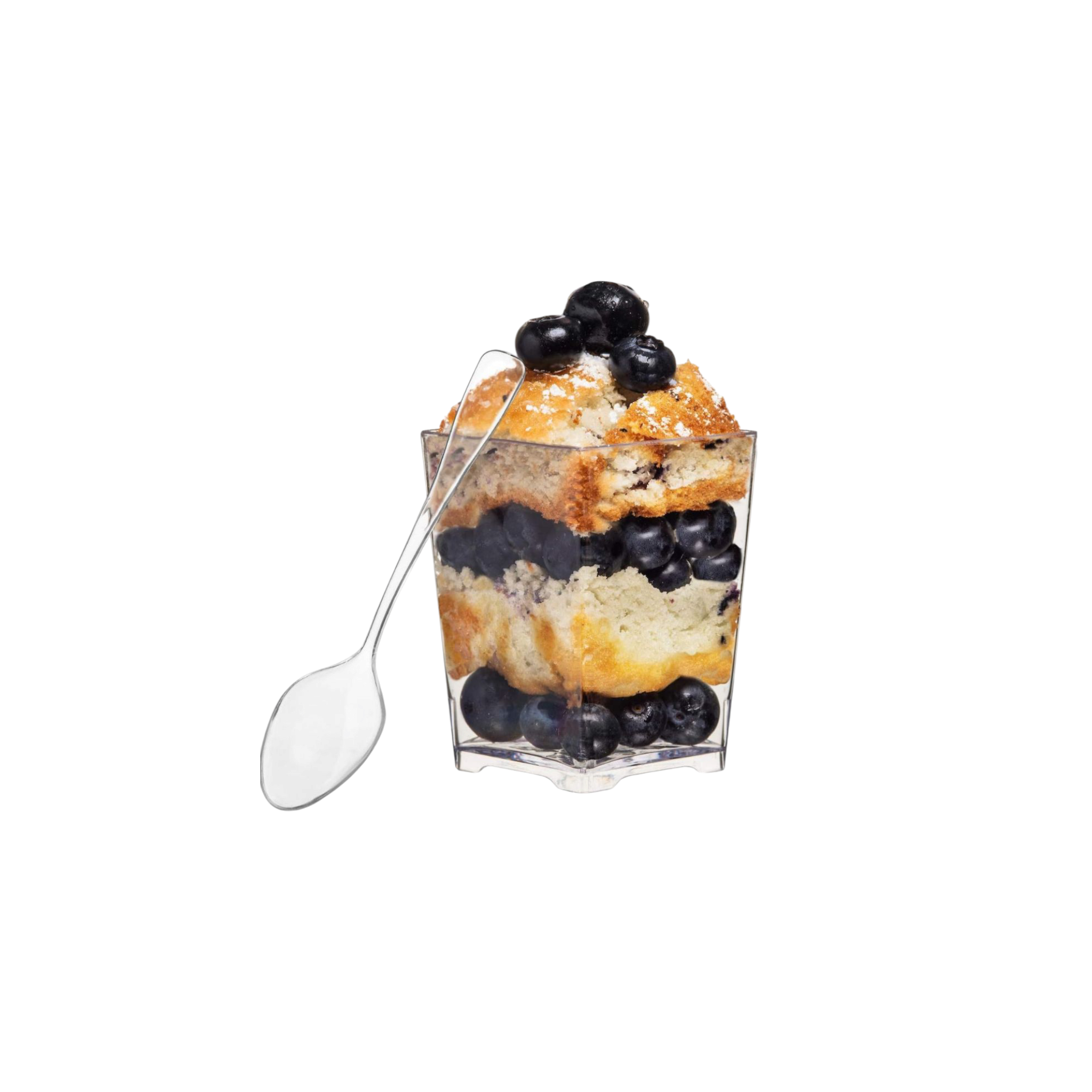 Acrylic Plastic Clear Square Reusable Dessert Cups 110ml 10pack 5x6.9x4cm