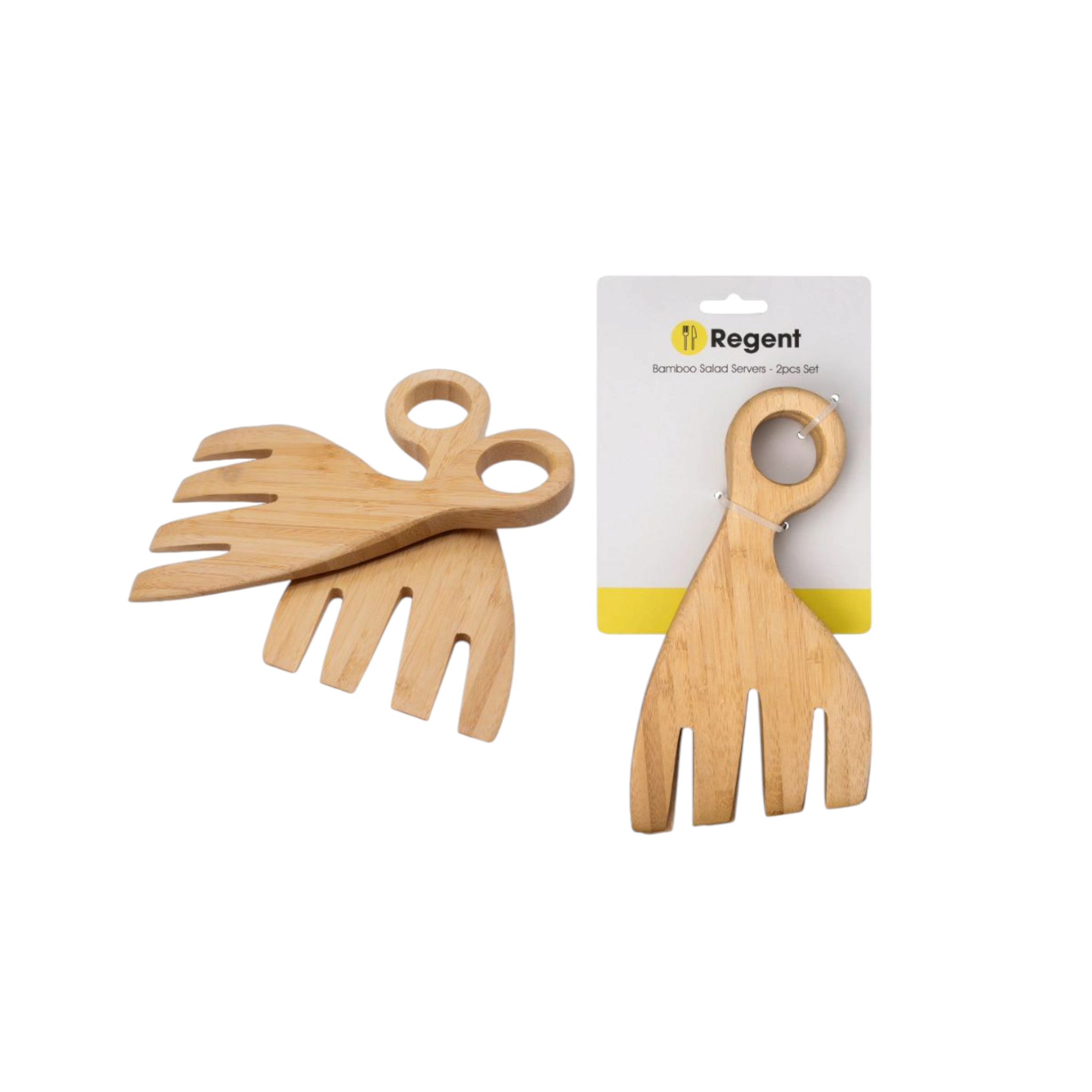 Regent Bamboo Hand Salad Server 2pc Set