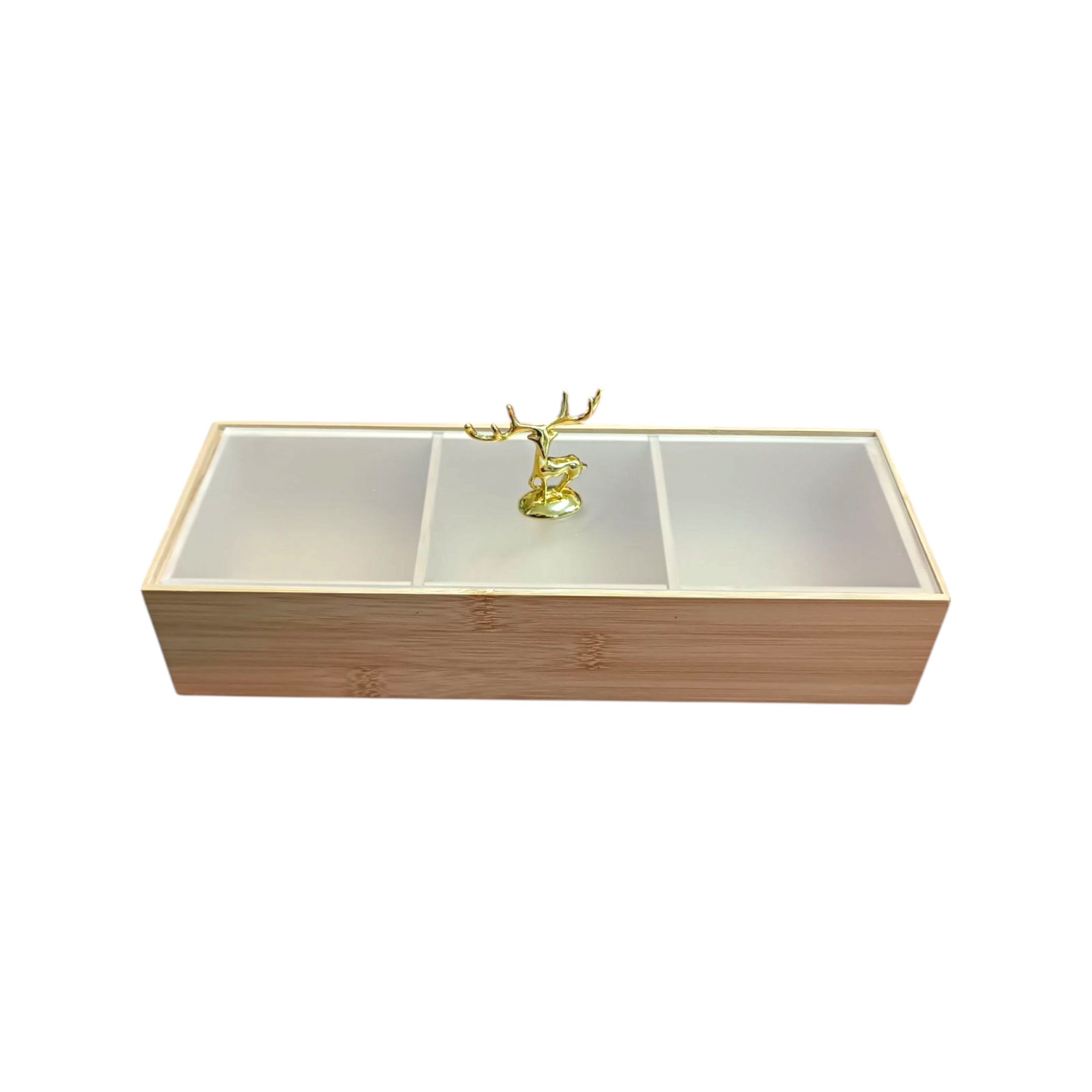 Rectangular Light Brown Storage Bamboo Box