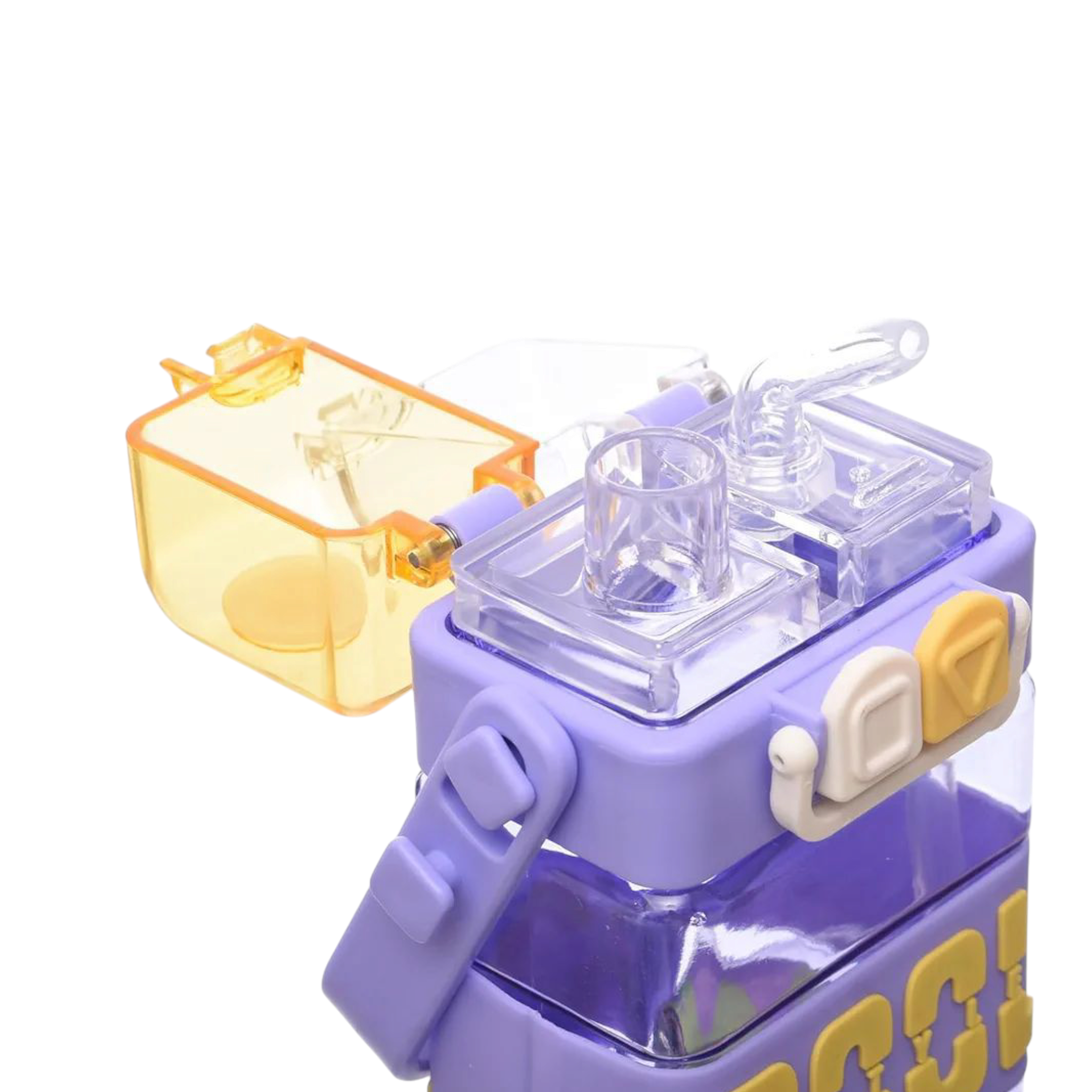 Cute Double Drinking Water Bottle Portable 2 in 1 with Straw 520ml