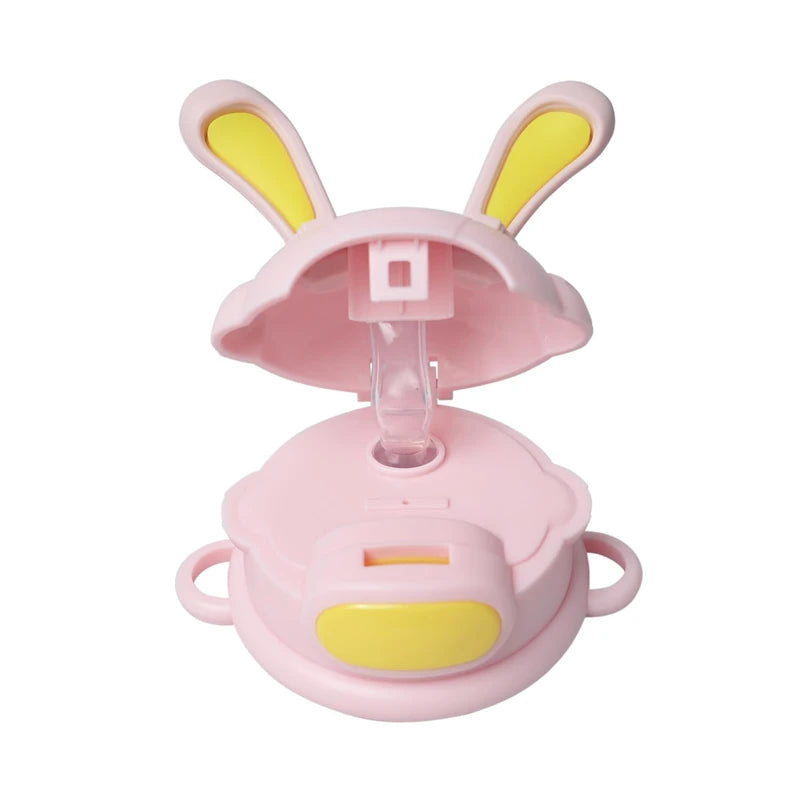750ml Space Rabbit Cartoon Sports Water Bottle with Anti Drop Straw