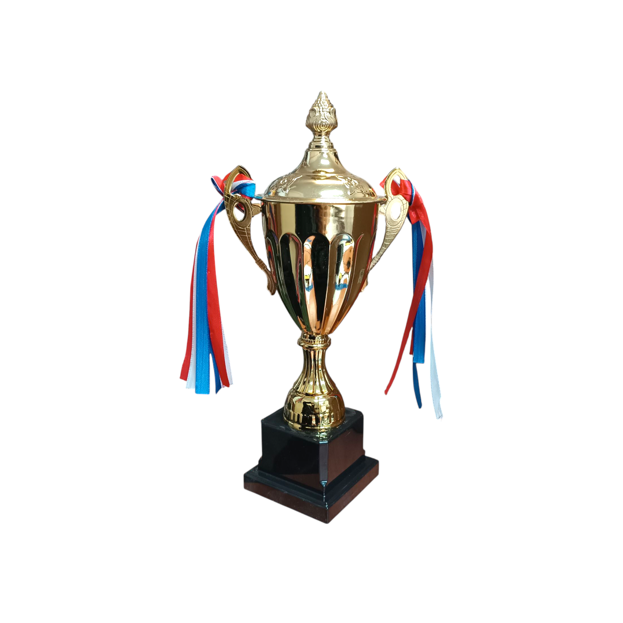Gold Metal Trophy Cup with Black Plastic Base 35cm