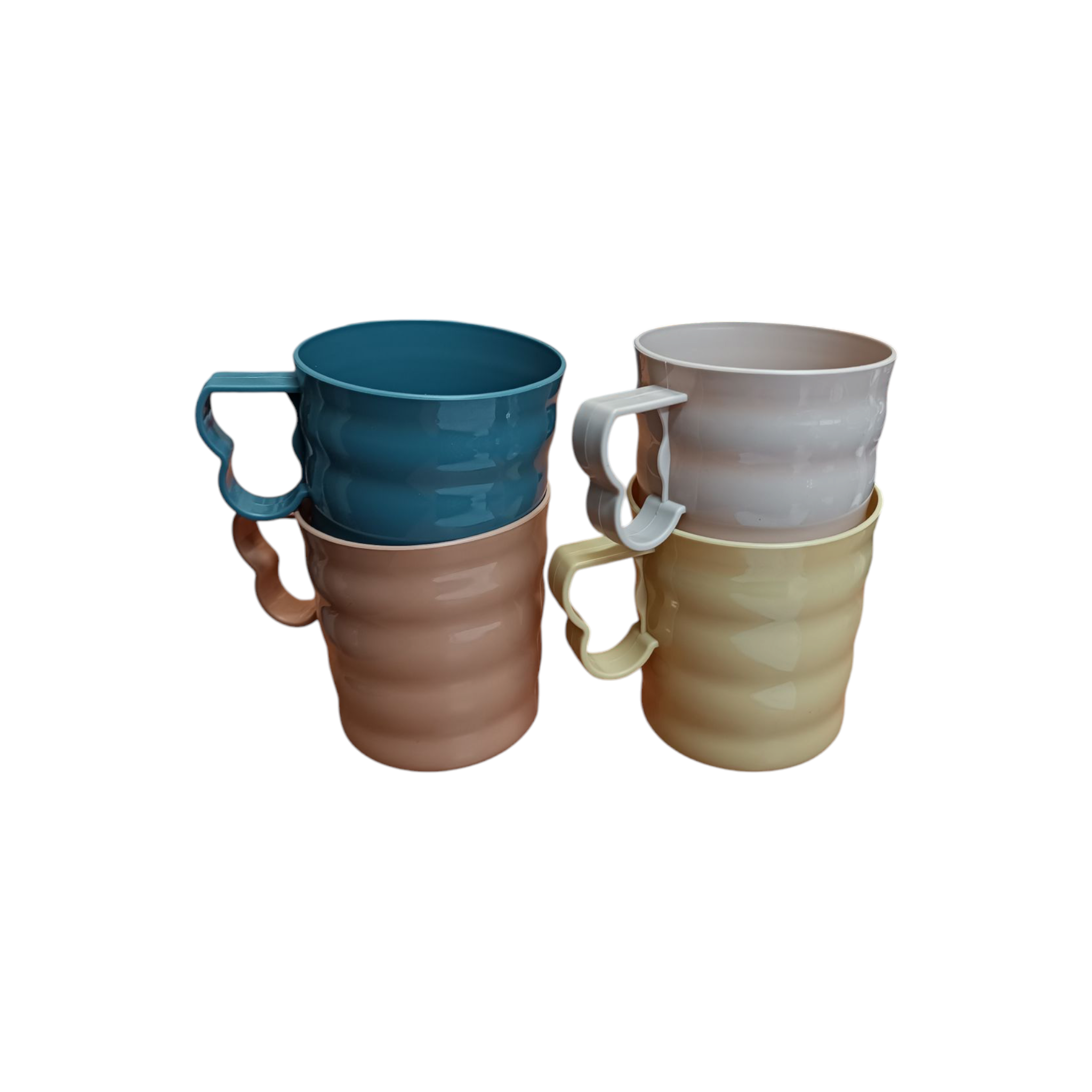 Pastel Picnic Plastic Stackable Tumbler Cups 4pc Set 7.5x8.5cm 300ml