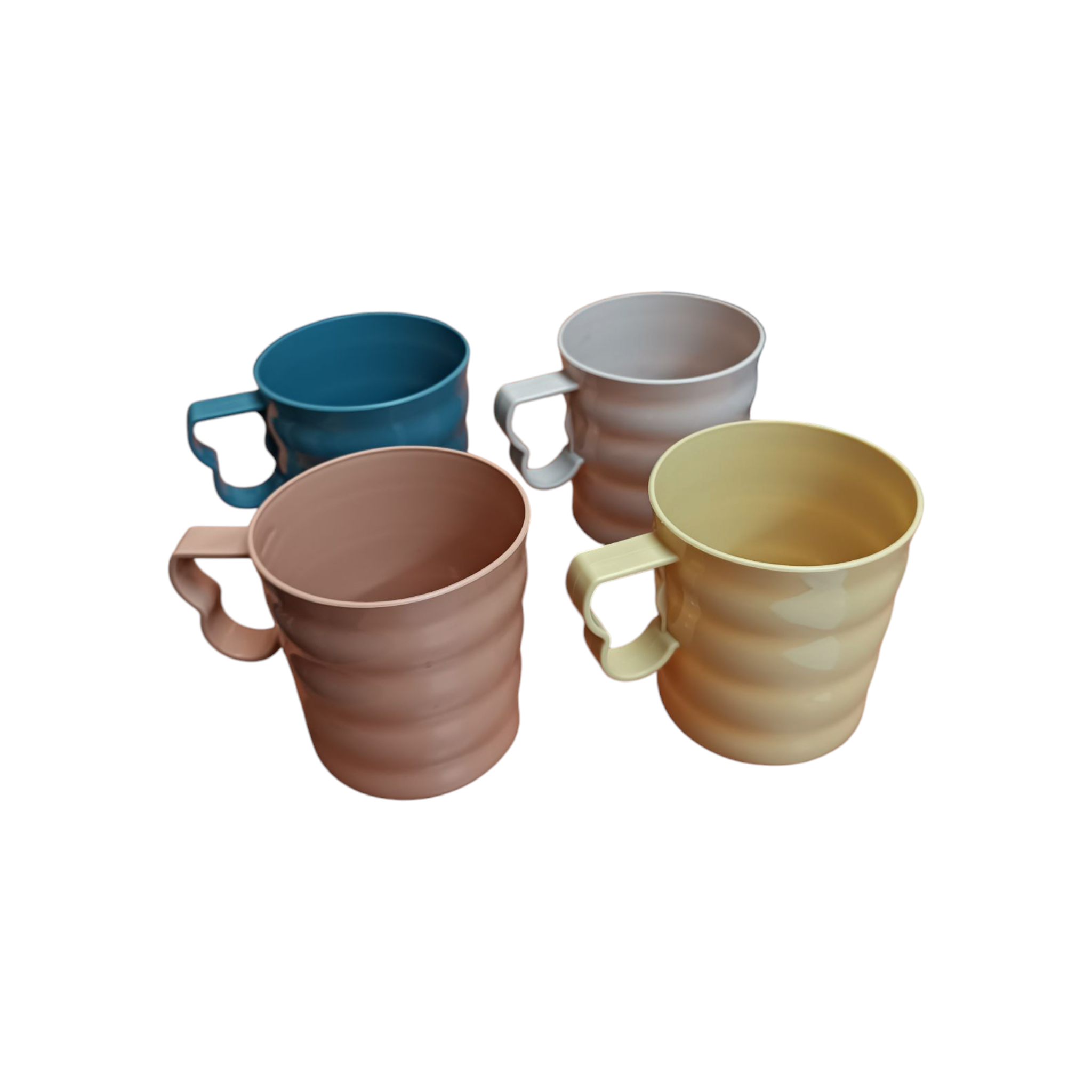 Pastel Picnic Plastic Stackable Tumbler Cups 4pc Set 7.5x8.5cm 300ml