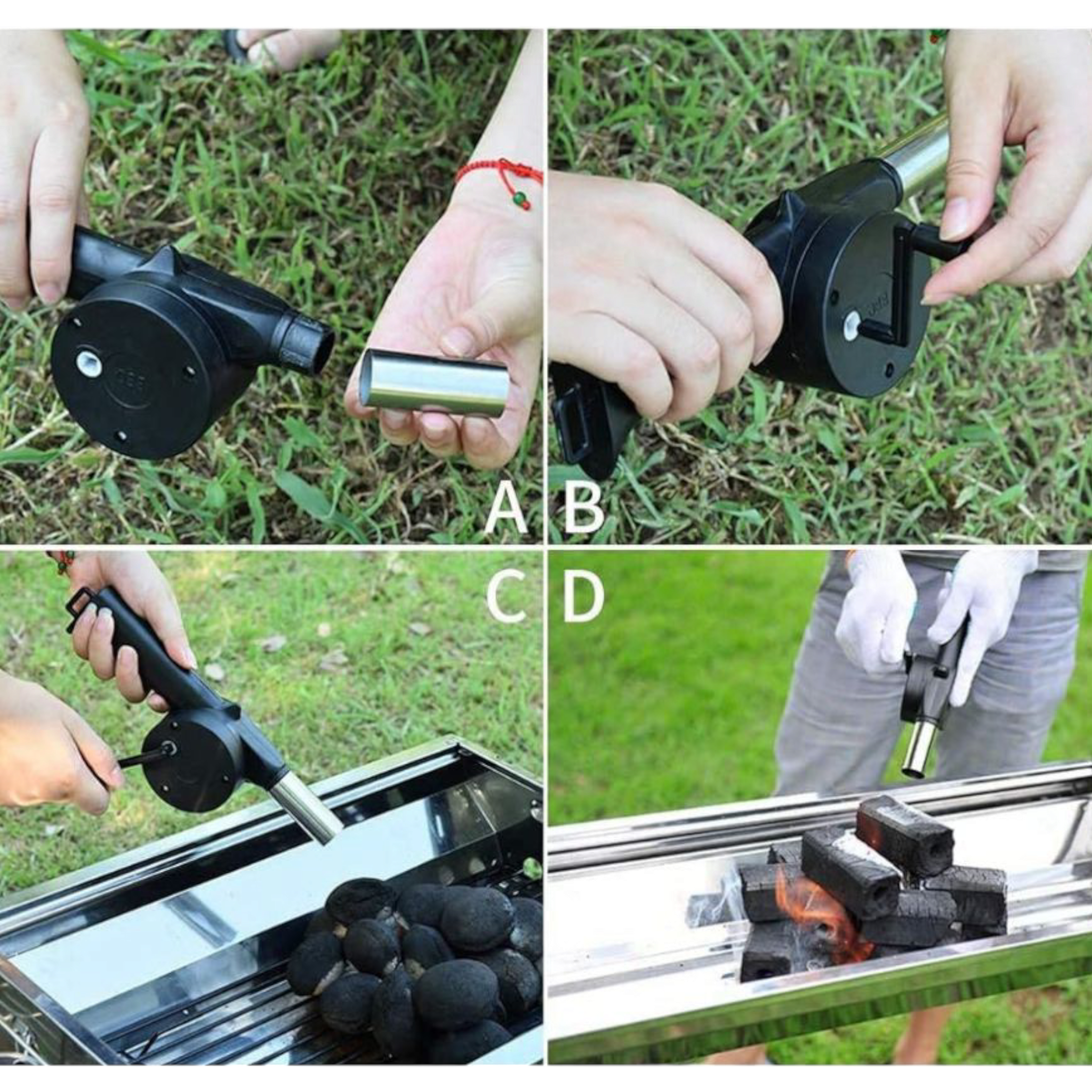 BBQ Hand Crank Fire Air Blower