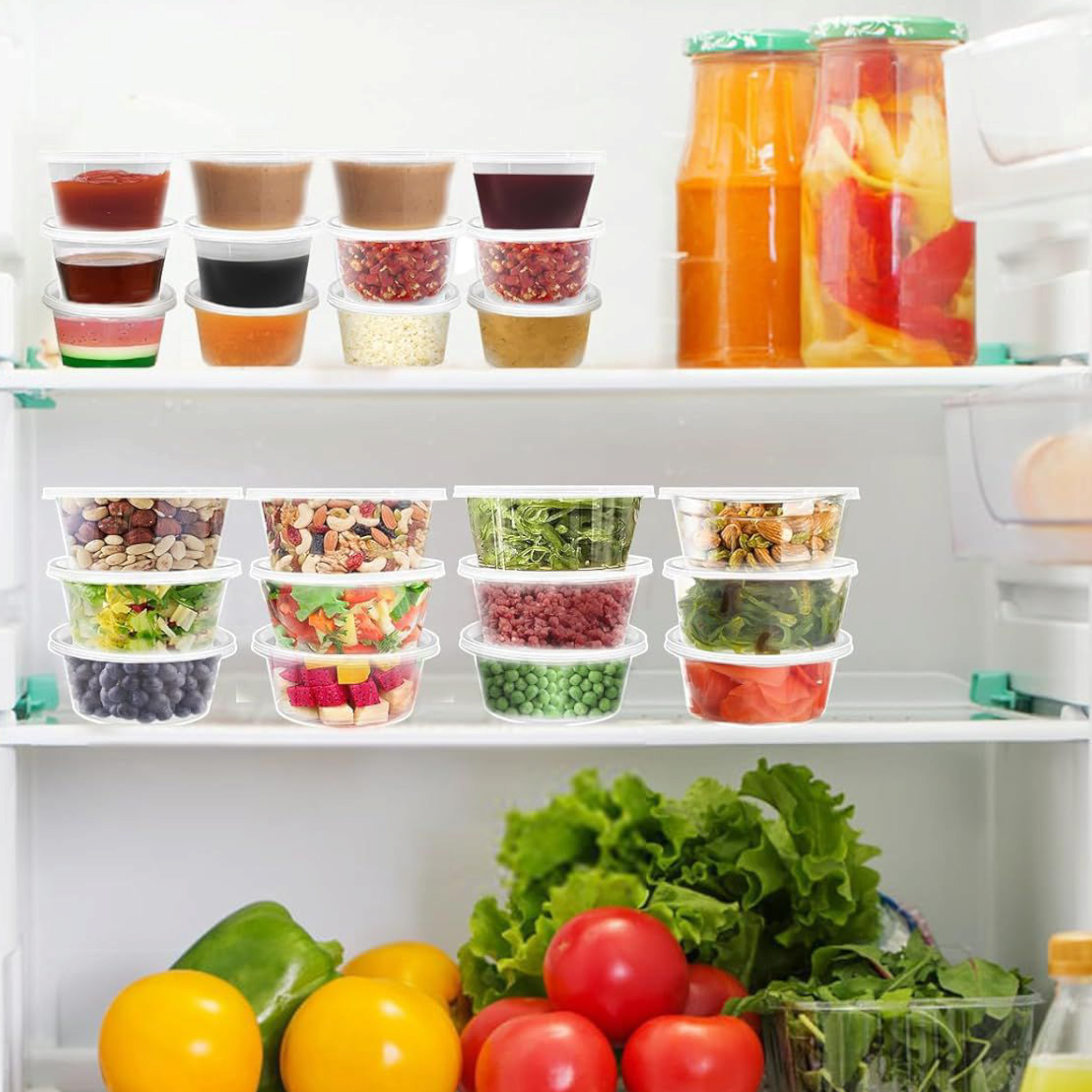 Disposable PP Takeaway Food Round Storage Container - Clear Plastic Reusable Leakproof with Lid 10pack