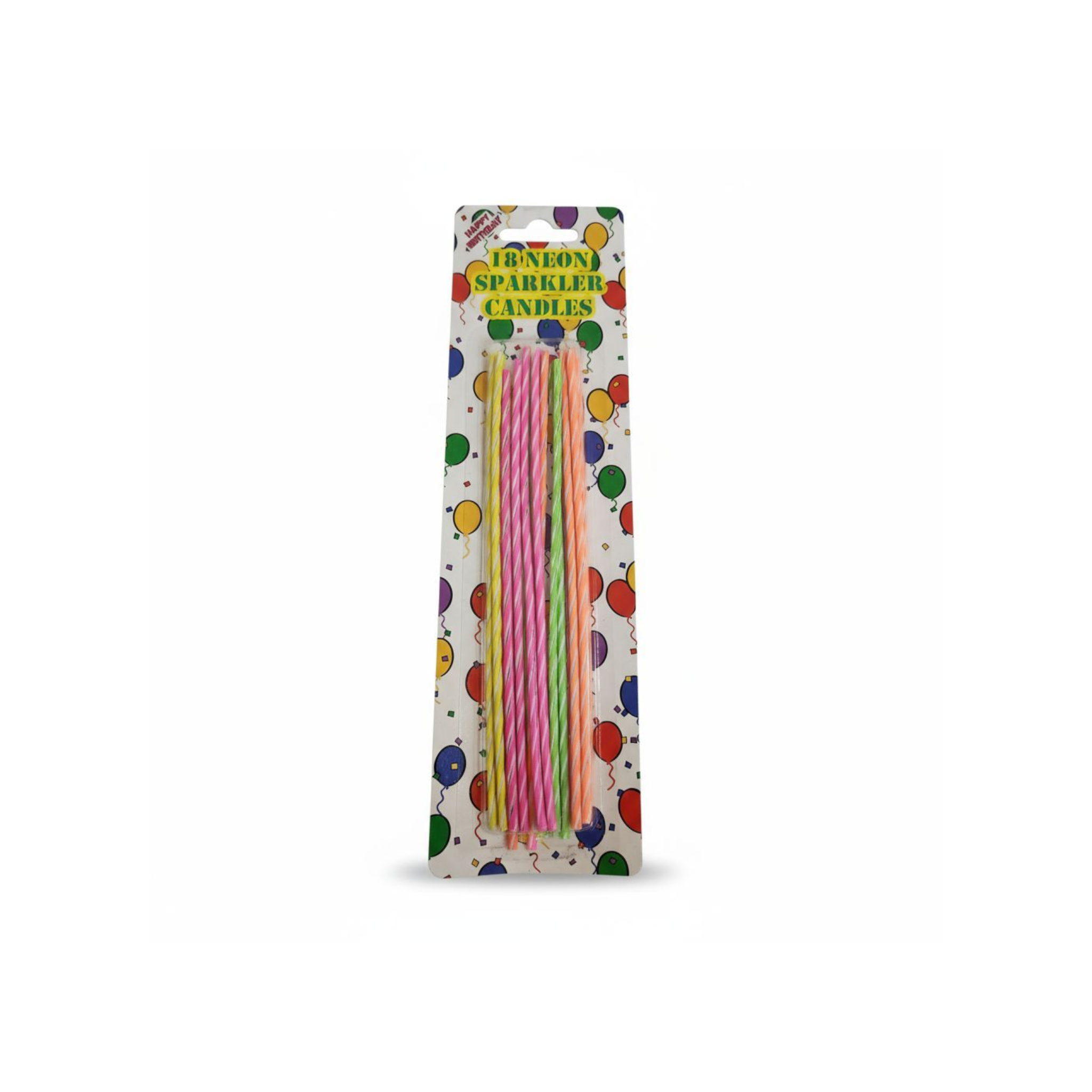 Neon Sparkle Candles 16.5cm 18pcs