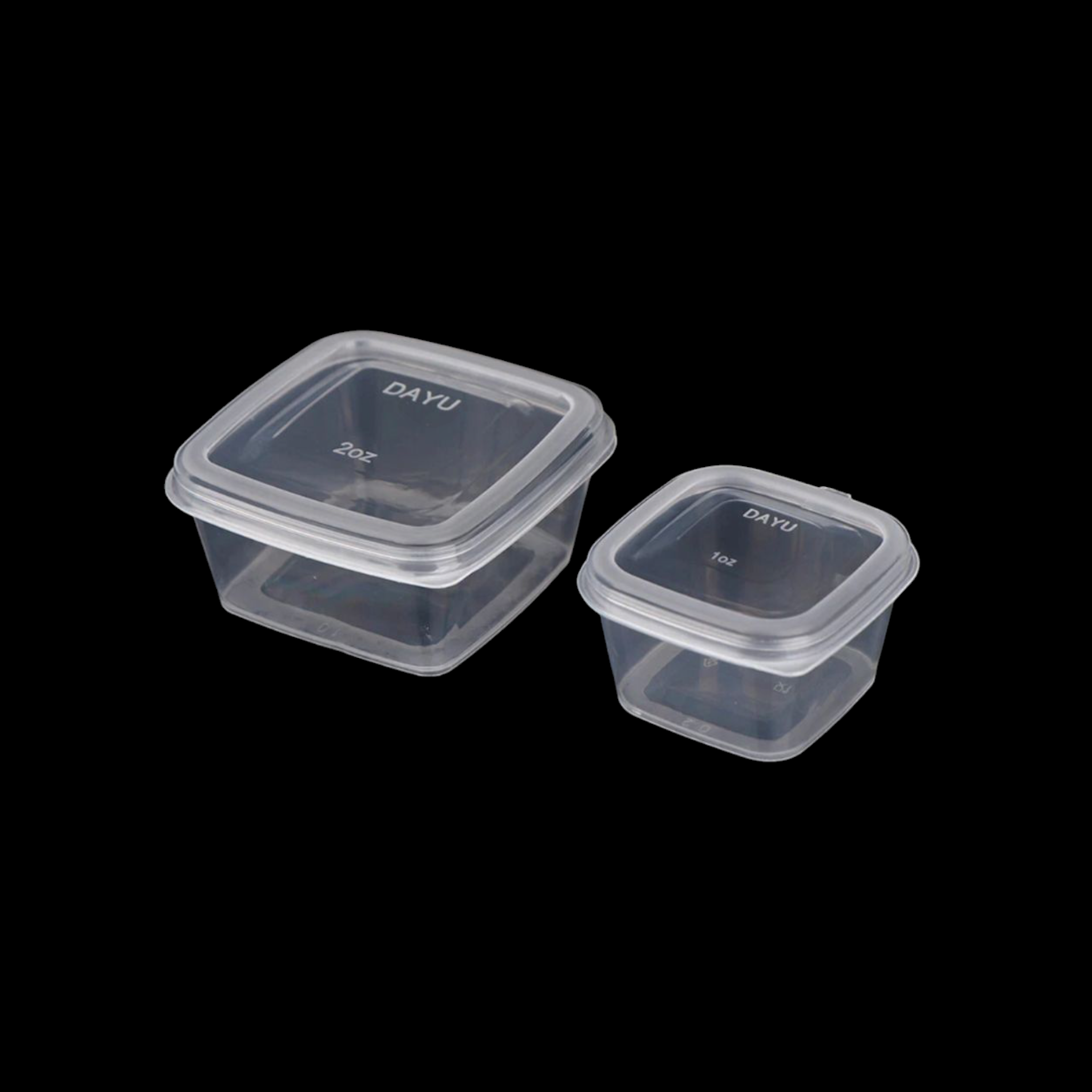 Disposable PP Takeaway Sauce Tubs Square - Plastic Dipping Container with Lid 10pack