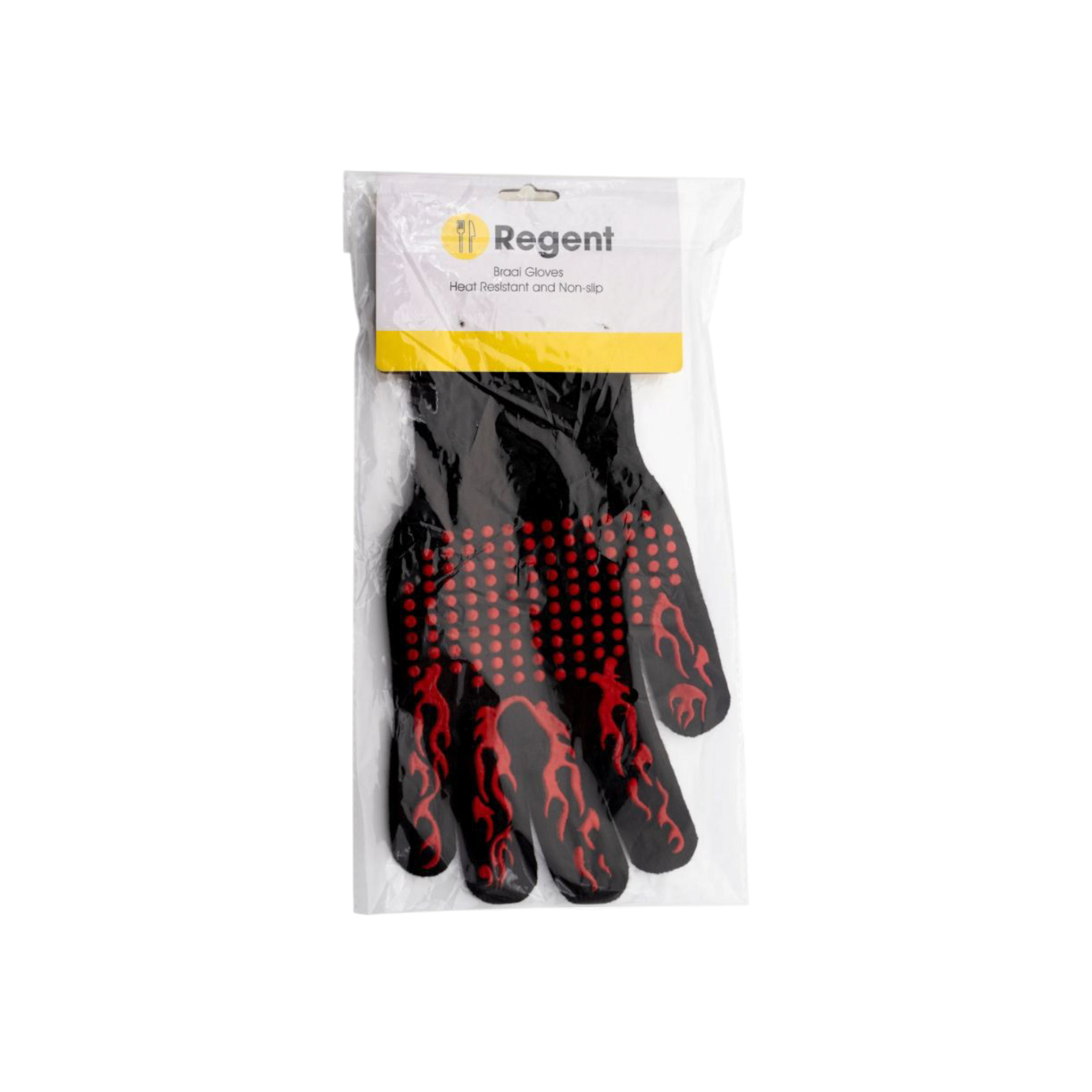 Regent Bbq Gloves Heat Resistant Non Slip Silicone Red and Black