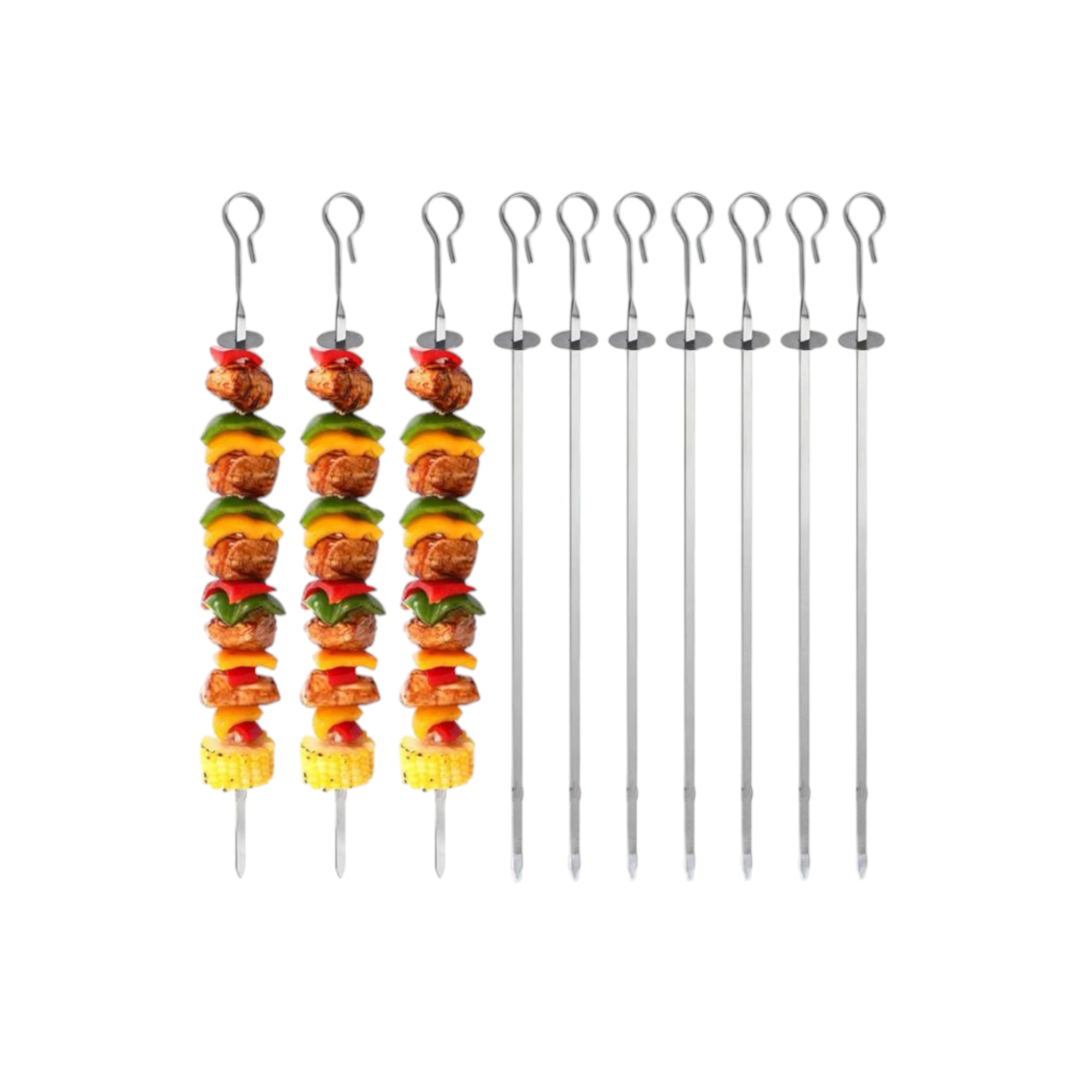 BBQ Braai Grill Skewer Set 35cm Stainless Steel