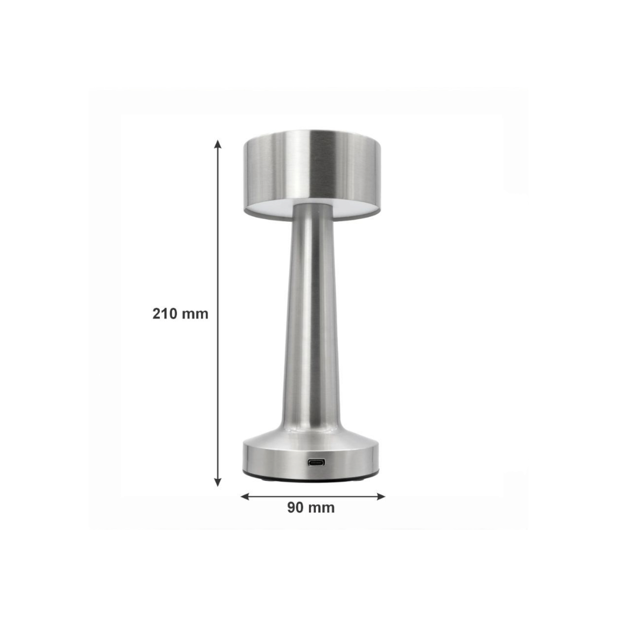 Regent Barbell Shape table Lamp Metal Silver 90x210mm