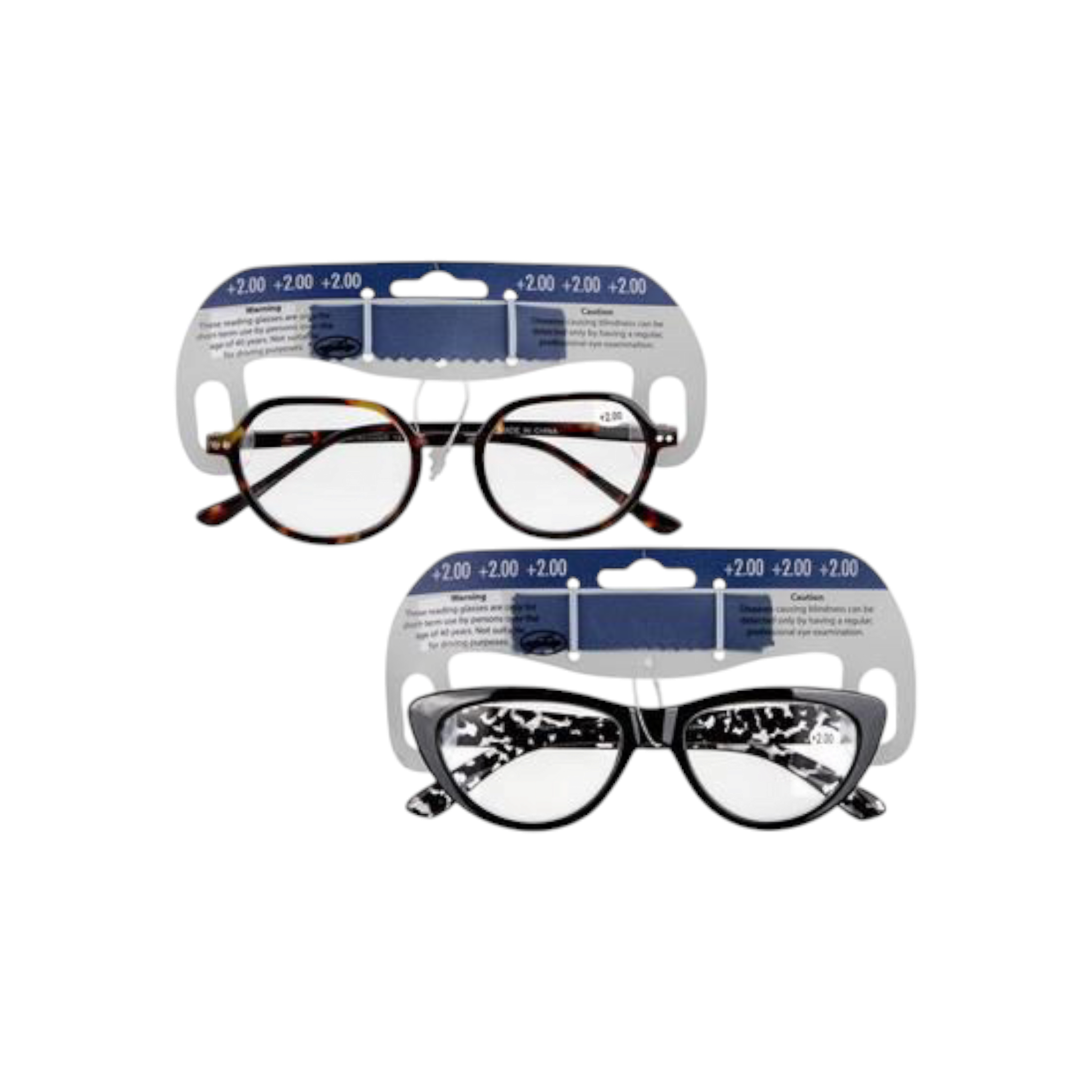 Reading Glasses Assorted Style Strength 2