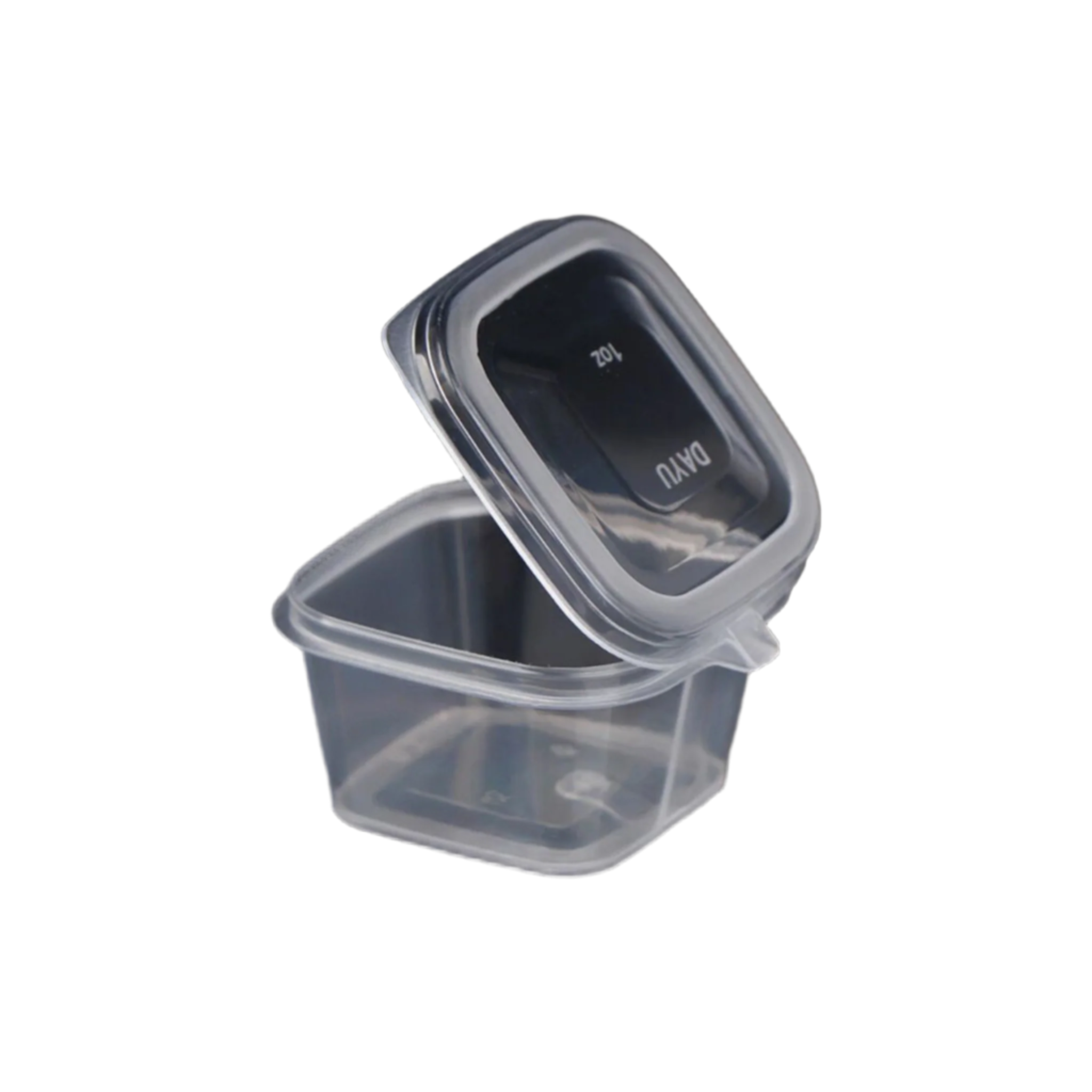 Disposable PP Takeaway Sauce Tubs Square - Plastic Dipping Container with Lid 10pack