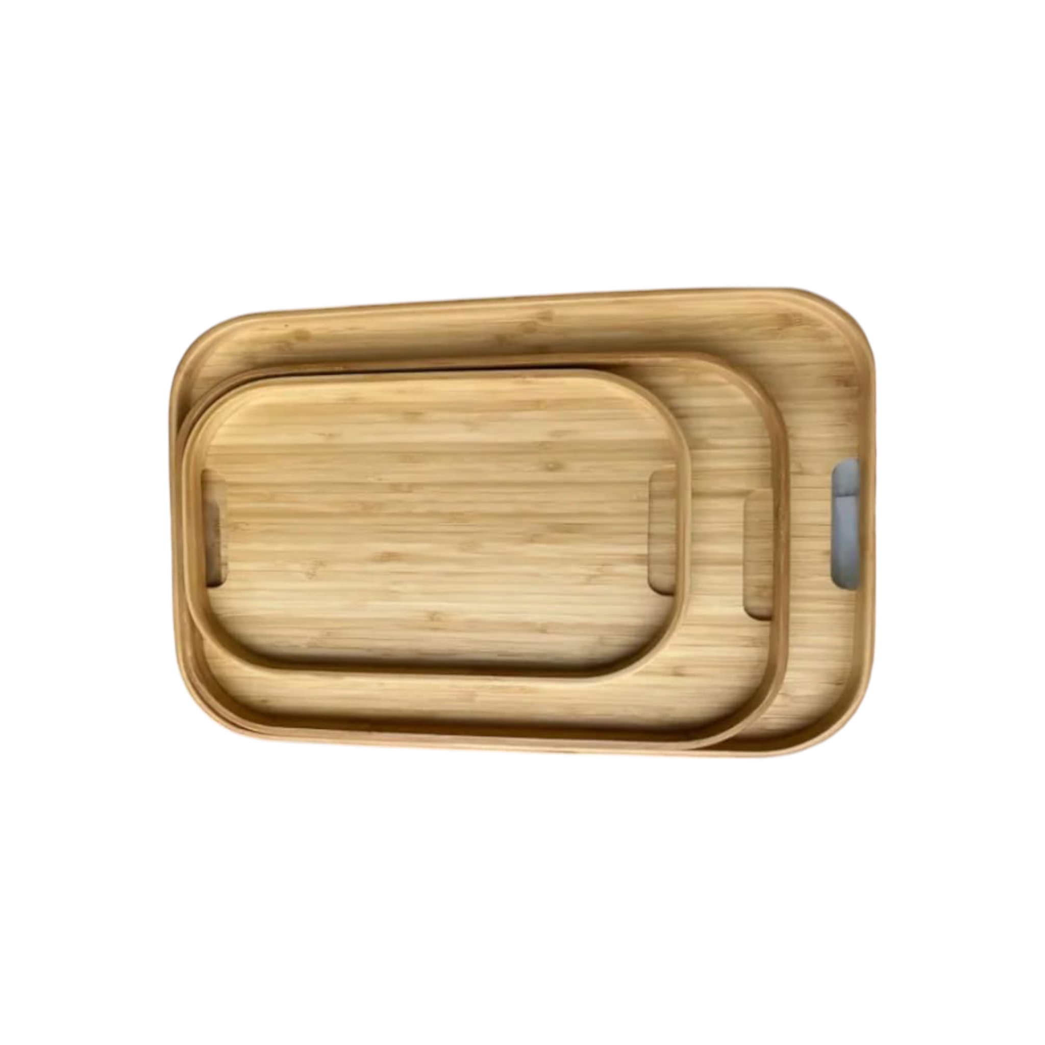 Rectangular Bamboo Wooden Serving Trays Light Brown