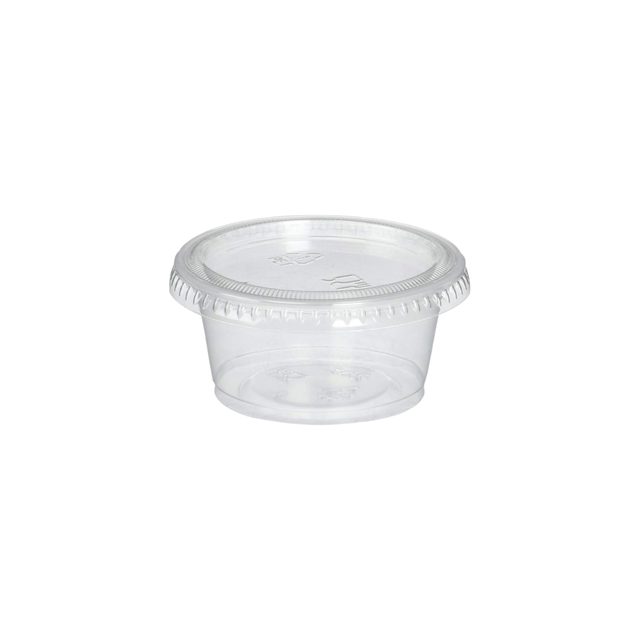 Disposable PP Takeaway Sauce Tubs Round - Plastic Dipping Container with Lid 100pack