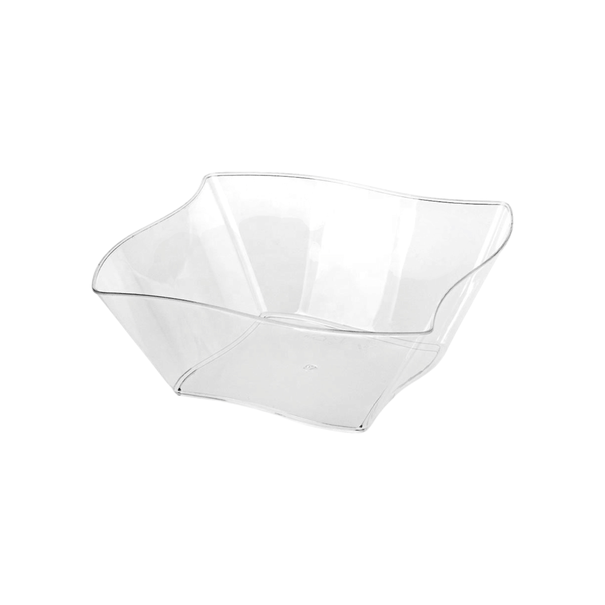 Acrylic Wavy Mini Reusable Dessert Plates 148ml 10pack 9x9x3.5cm