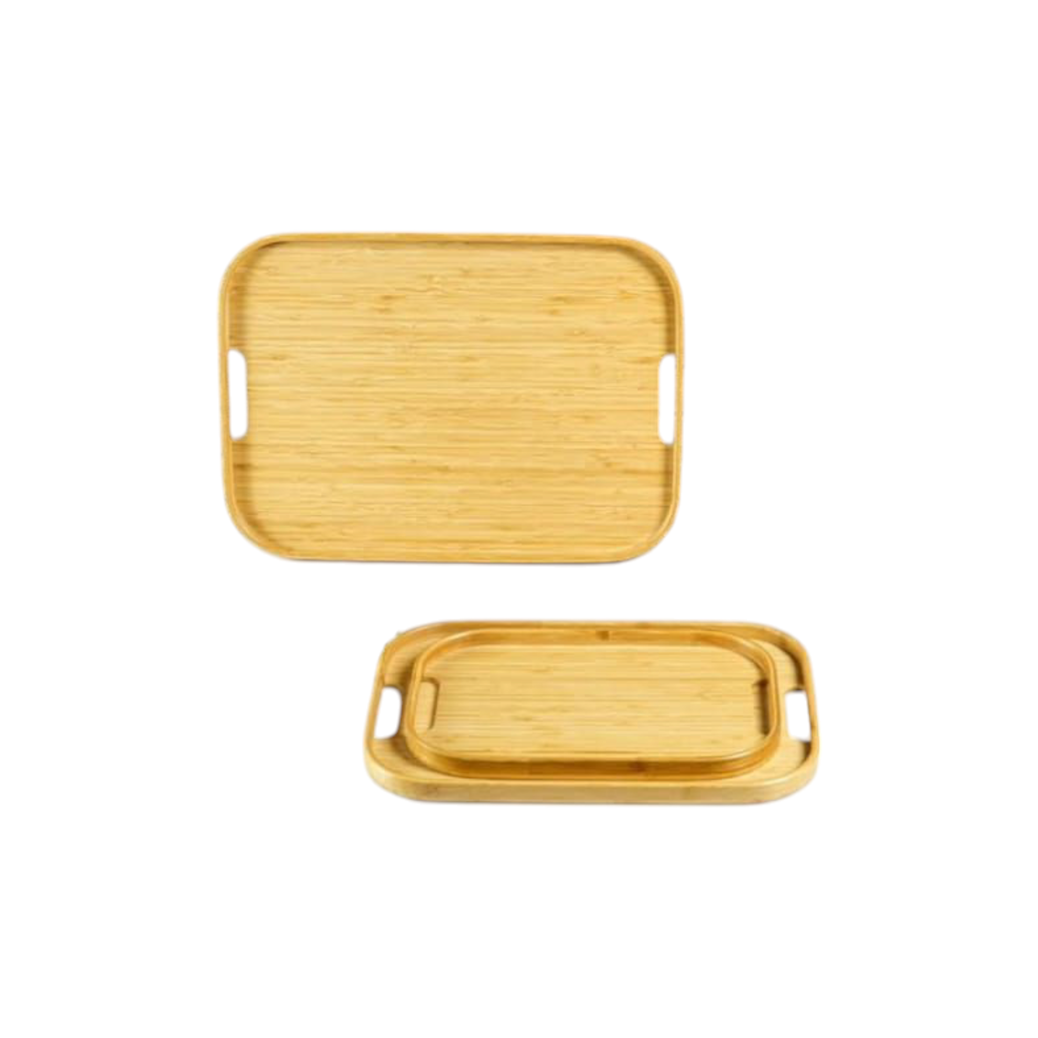 Rectangular Bamboo Wooden Serving Trays Light Brown