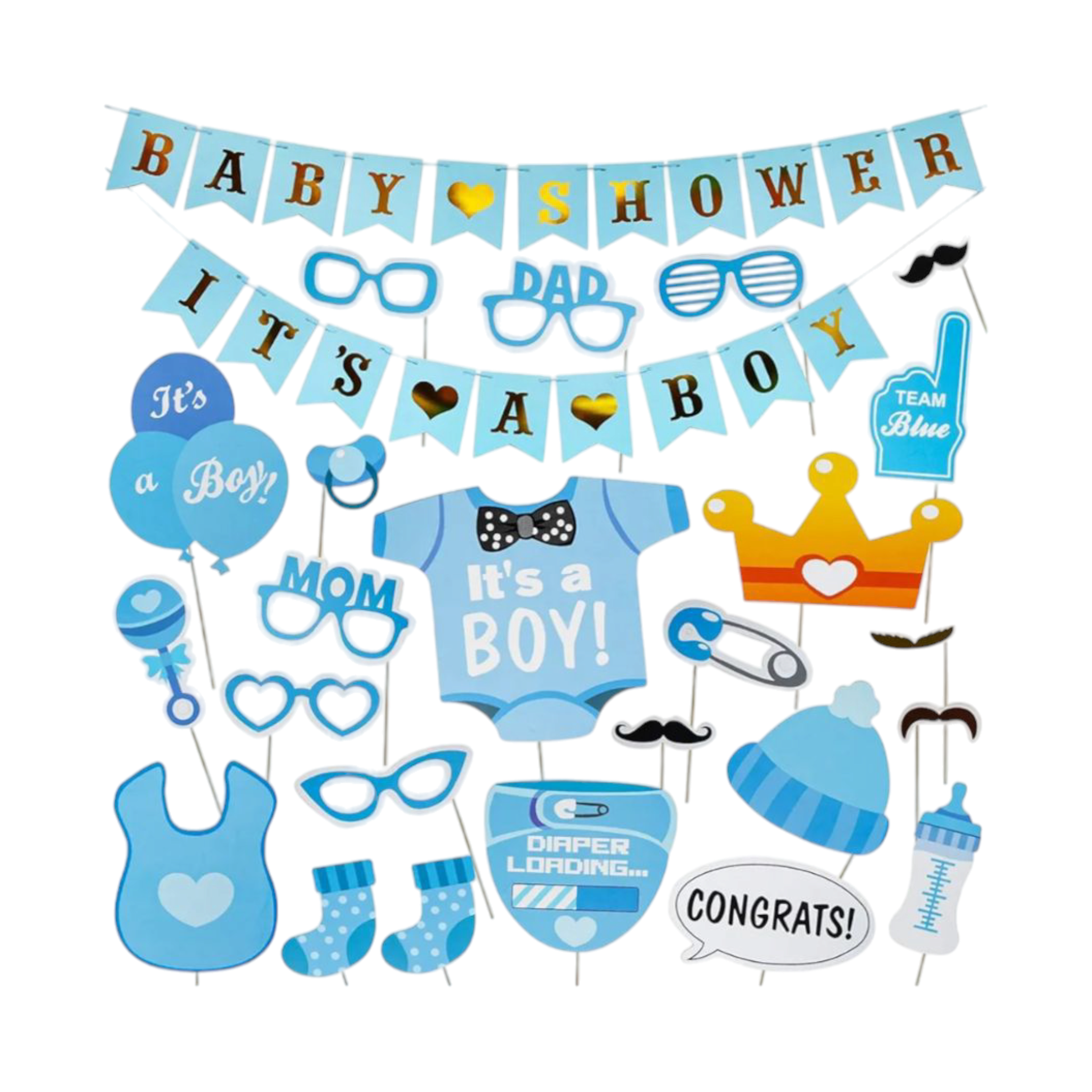 Party Props It's a Boy Baby Shower 20pcs