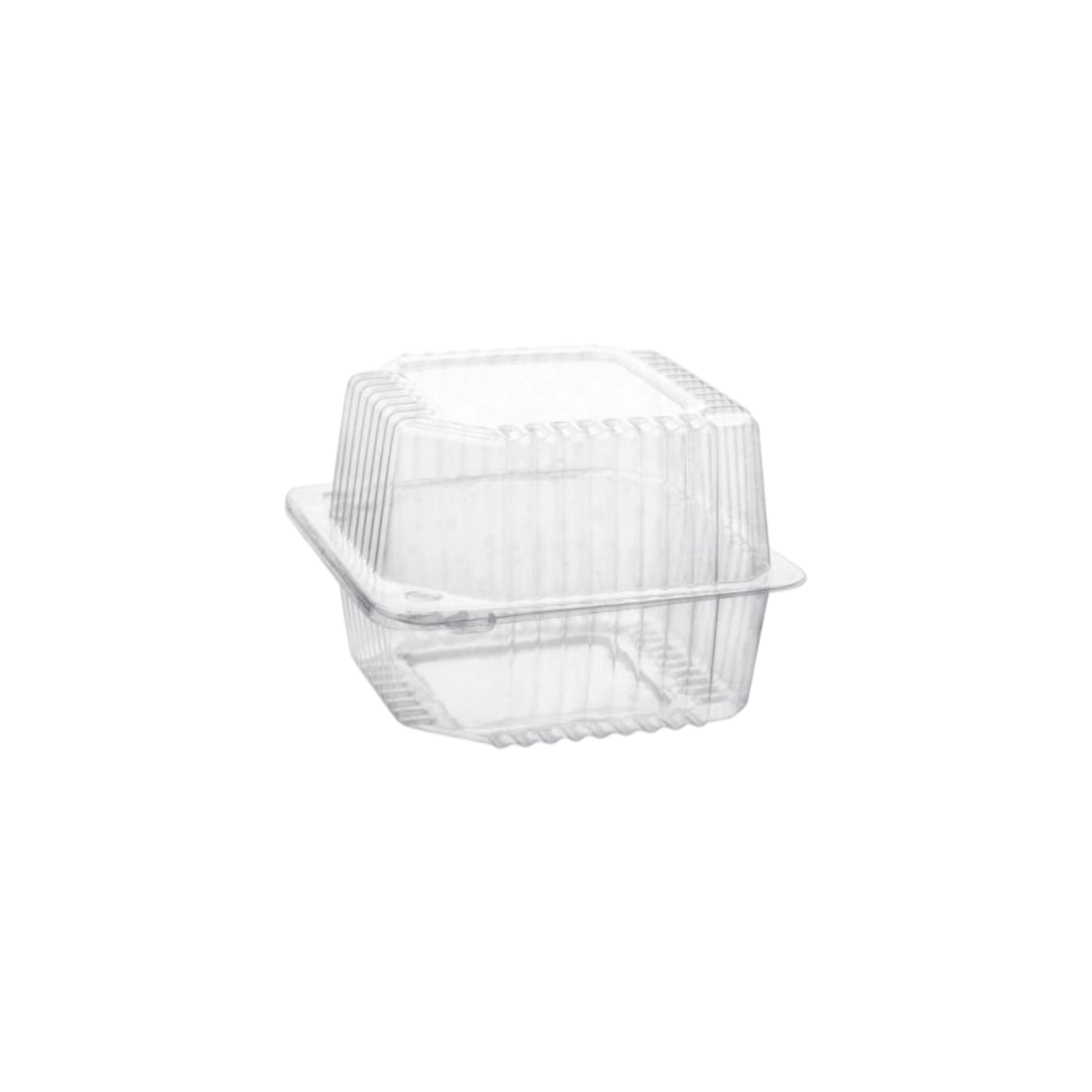 Disposable Takeaway Food Clamshell Storage Container 13x12+8cm - Hinged Flip Lid 10pack
