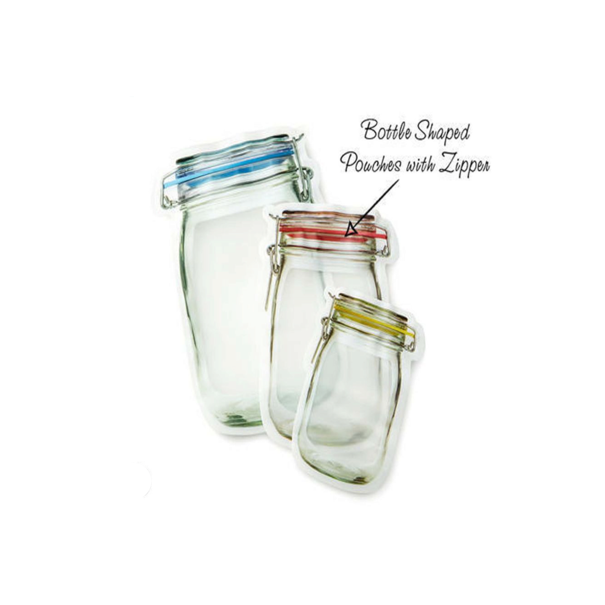 Food Packaging Zip pouches Bag with Clear Window Flat lay Food Saver 12pack