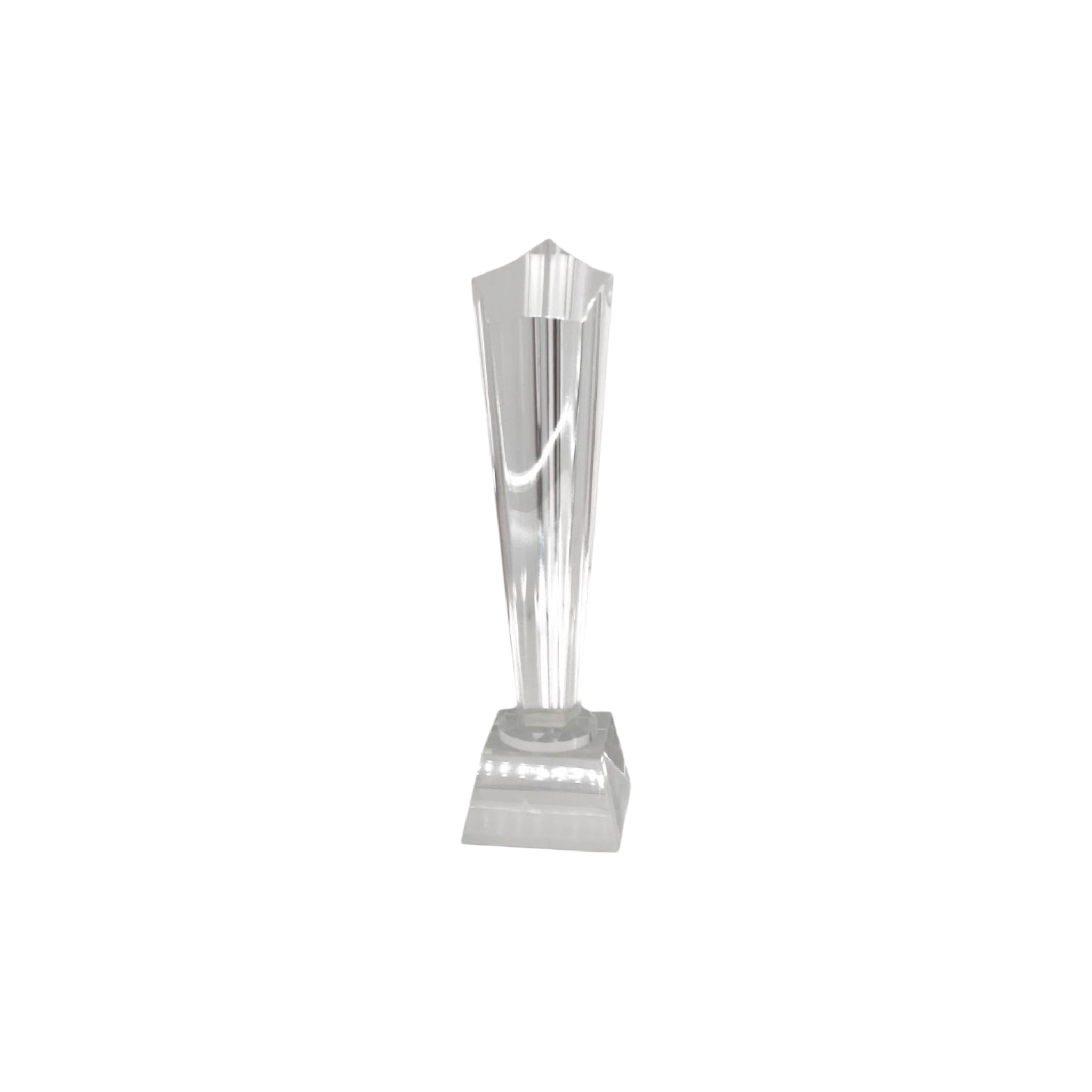 Glass Faceted Design Trophy 25cm