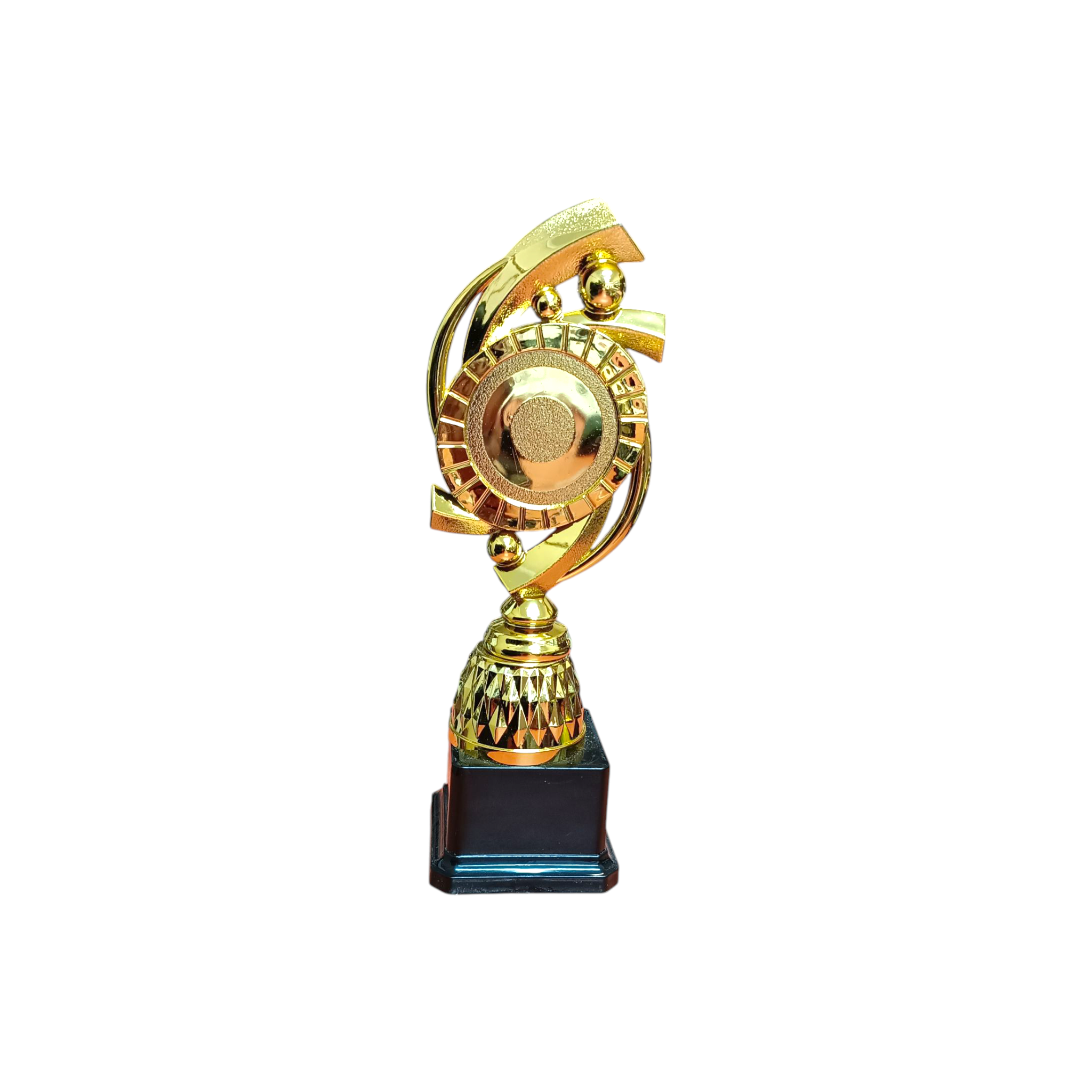 Gold Plastic Trophy Olympia On Black Base 23.7cm