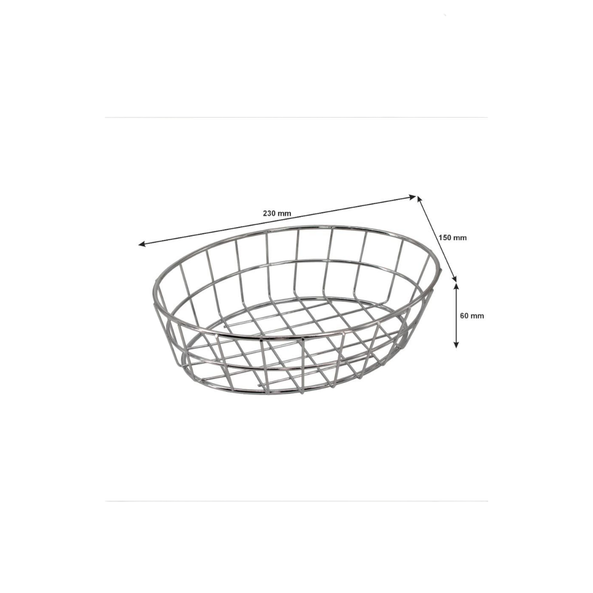 Regent Chrome Oval Wire Serving Basket 230x150x60mm