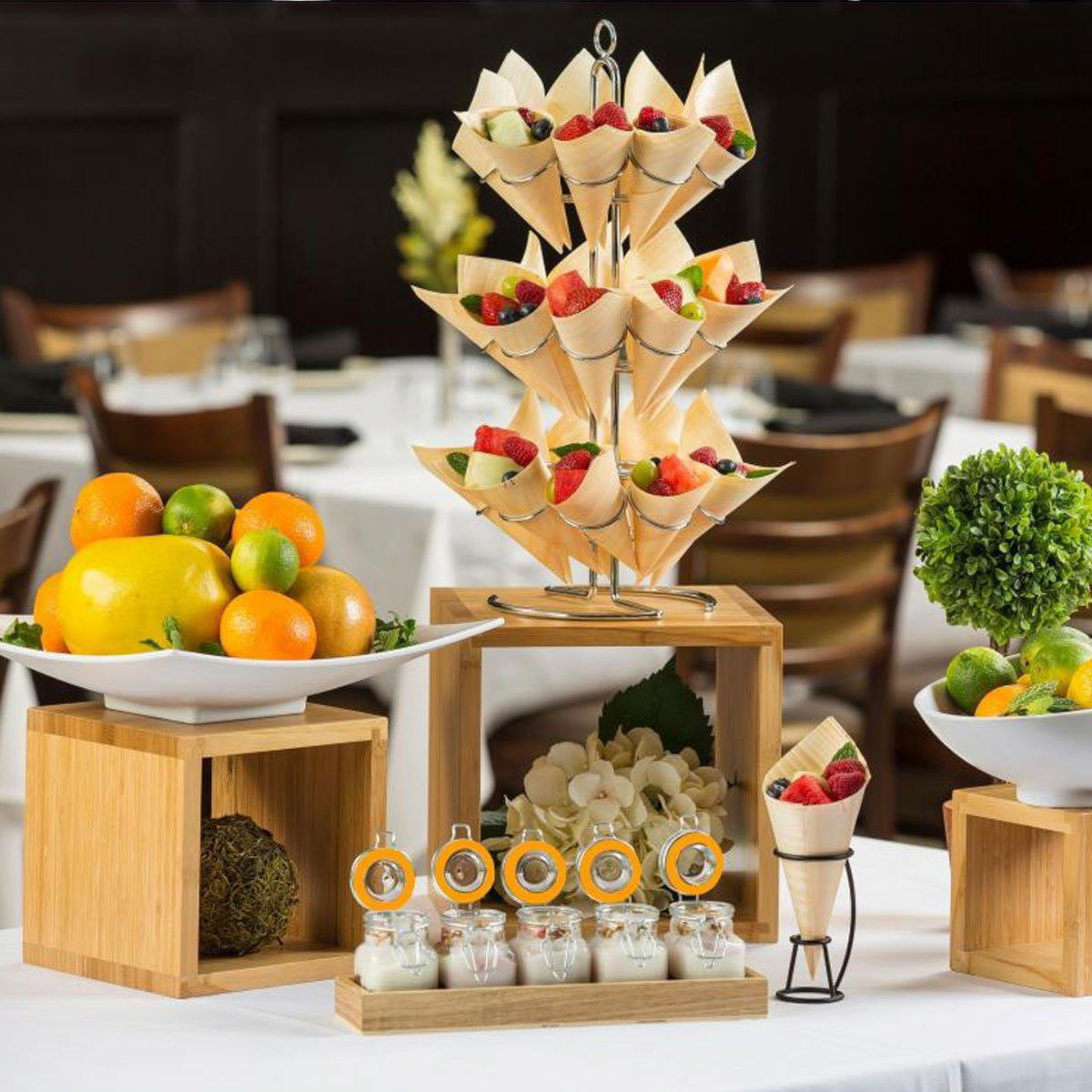 Bamboo Serving Cone 130x185mm 20pcs