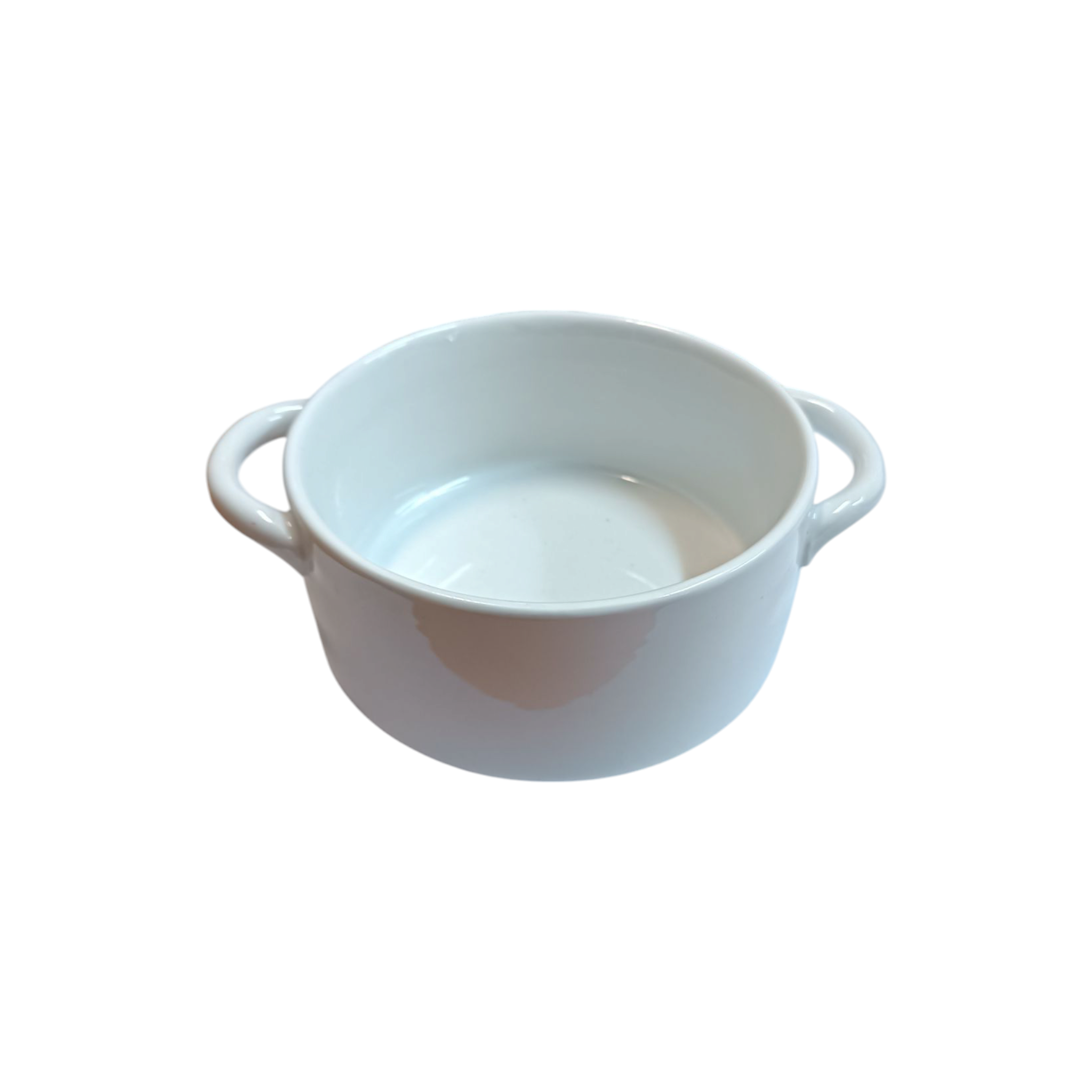 White Ceramic Soup Bowl with handle 17.5x13x6cm