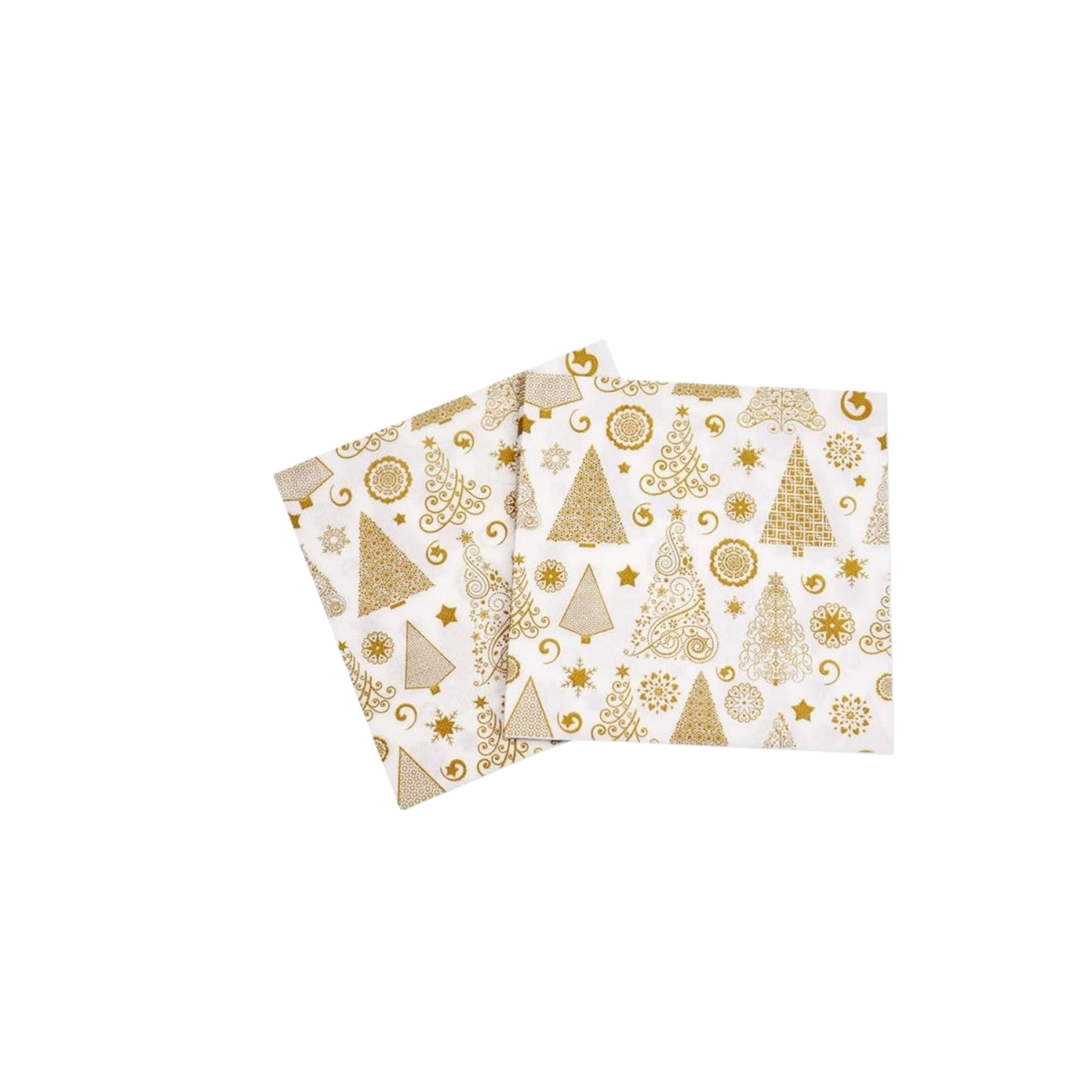 Disposable Party Paper Christmas Golden Tree Design Dinnerware Set