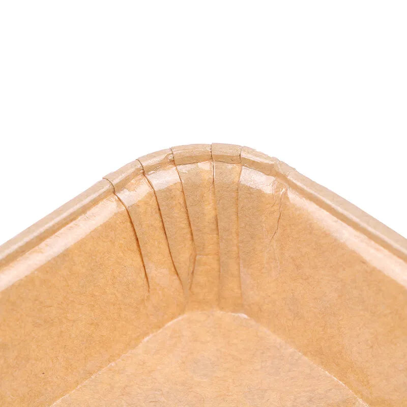 Disposable Kraft Square Cupcake Muffin Liners 8x6.5x3.5cm 20pack