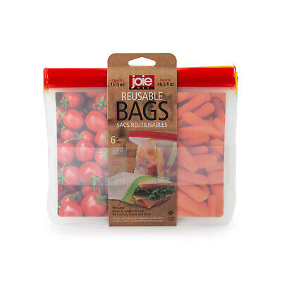 Joie Silicone Feezer Bag Reusable Snack Bag with Double Seal Closure 10pc Set 15281