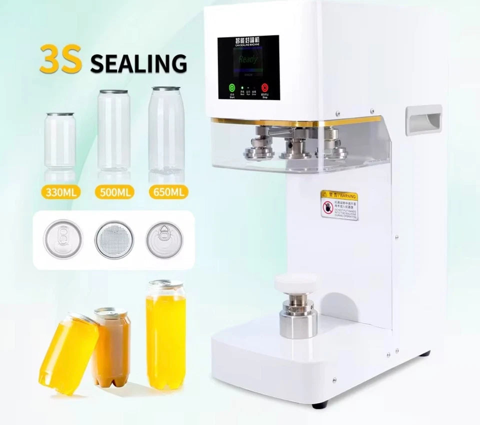 Automatic Can Sealing Machine Non Rotary - for Food Grade Plastic Drinking Clear Can Bottle