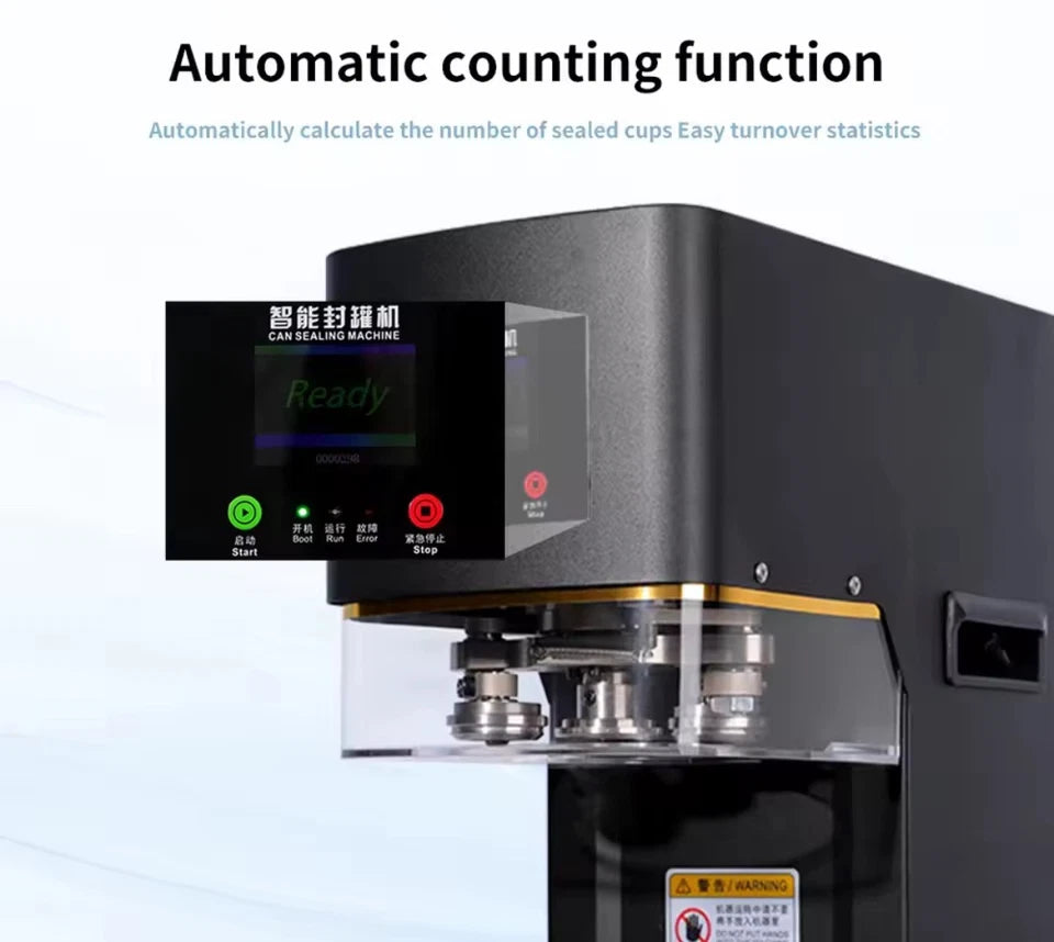Automatic Can Sealing Machine Non Rotary - for Food Grade Plastic Drinking Clear Can Bottle